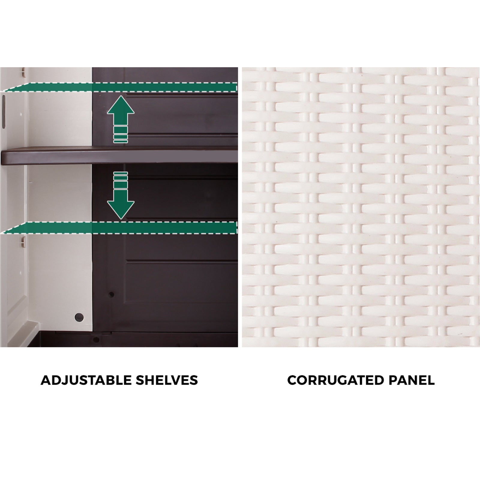 Livsip Outdoor Storage Cabinet Box Garden Garage Cupboard Adjustable Lockable - Sunyee