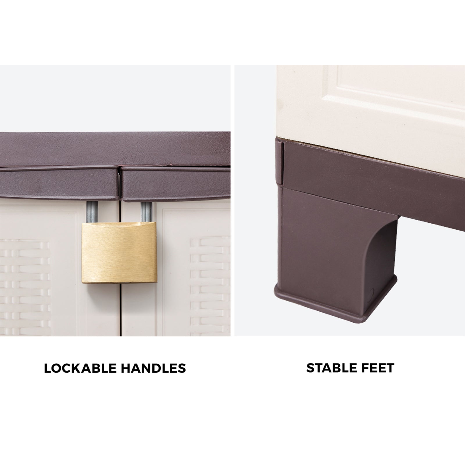 Livsip Outdoor Storage Cabinet Box Garden Garage Cupboard Adjustable Lockable - Sunyee