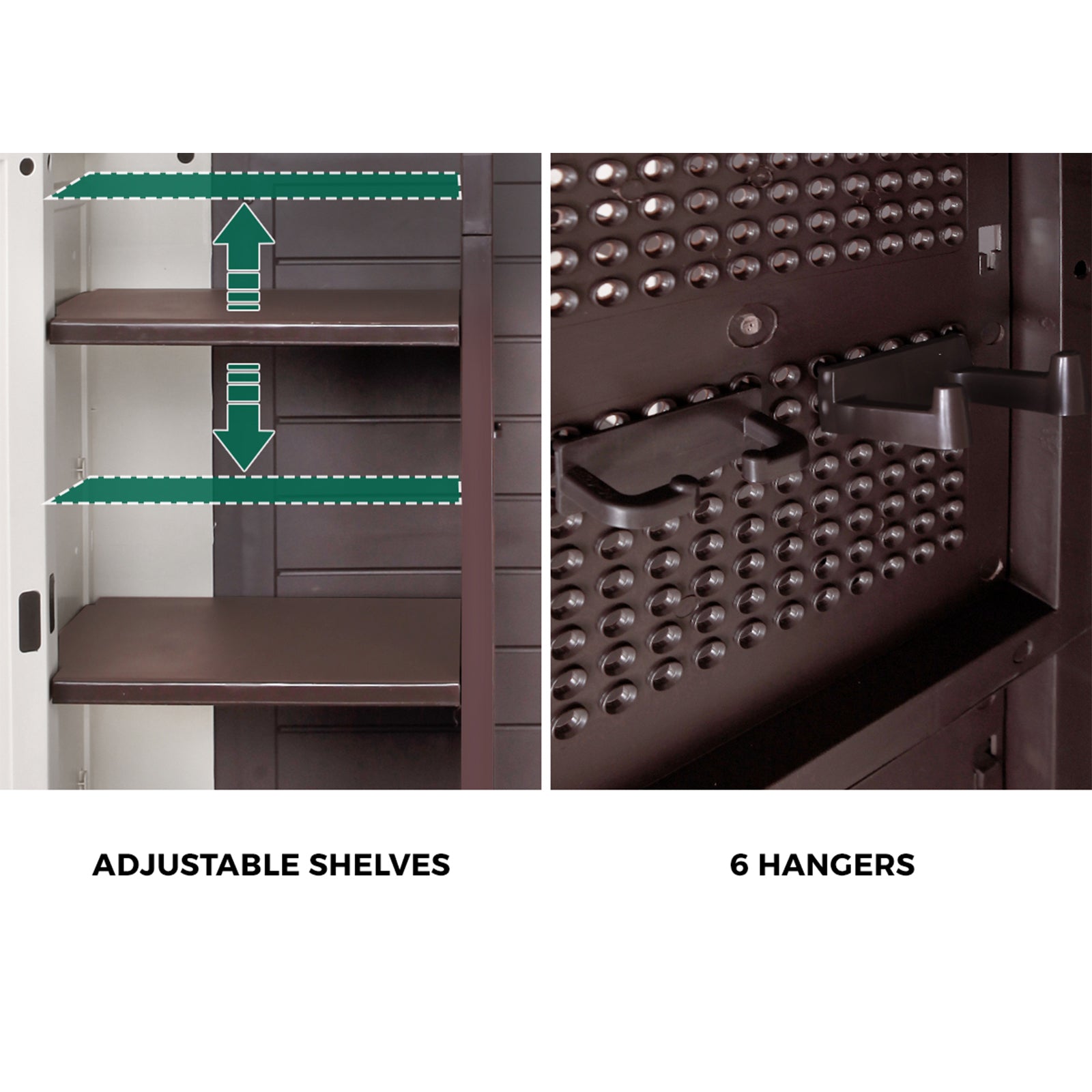 Livsip Outdoor Storage Cabinet Box Garage Garden Cupboard Adjustable Lockable - Sunyee