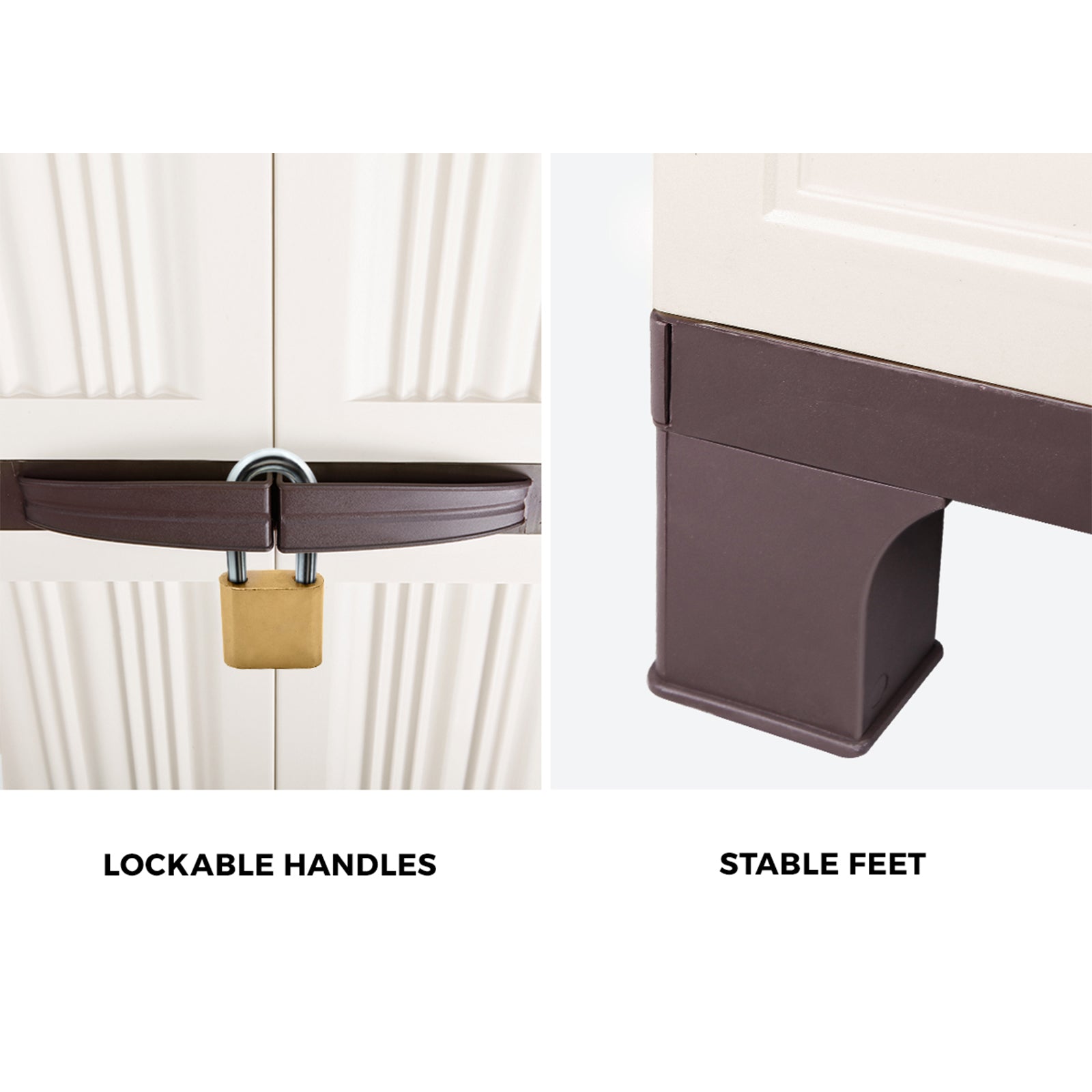 Livsip Outdoor Storage Cabinet Box Garage Garden Cupboard Adjustable Lockable - Sunyee