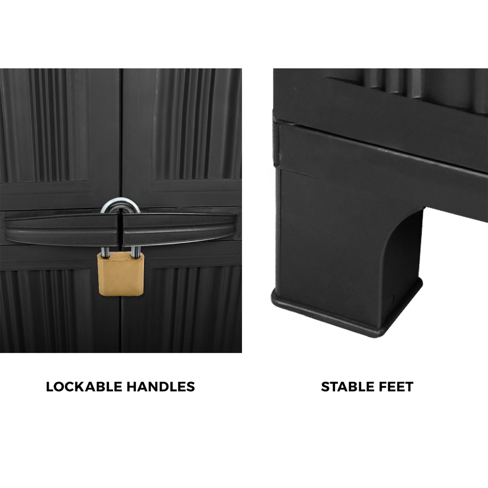 Livsip Outdoor Storage Cabinet Box Cupboard Garage Garden Adjustable Lockable - Sunyee