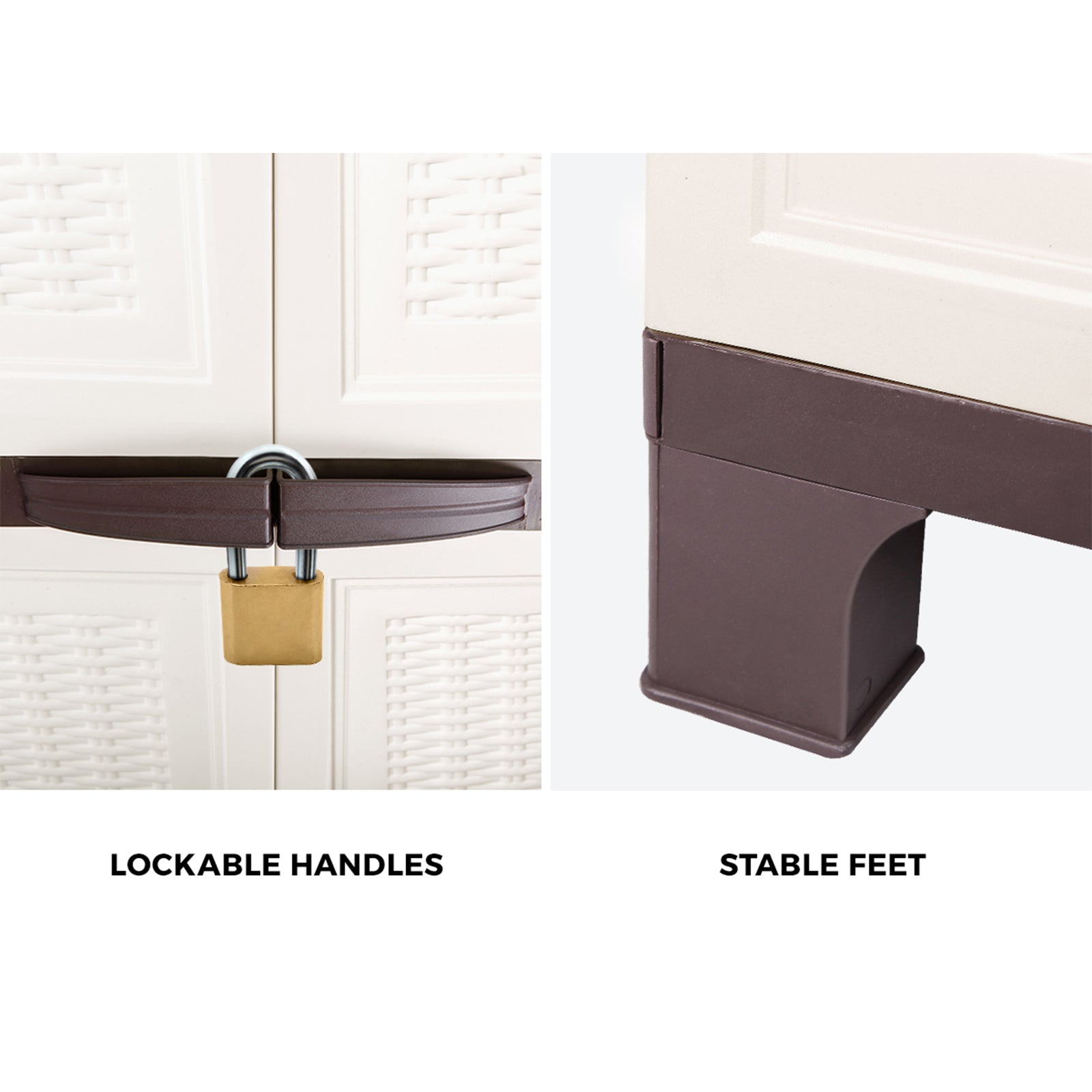 Livsip Outdoor Storage Cabinet Box Garage Cupboard Garden Adjustable Lockable - Sunyee