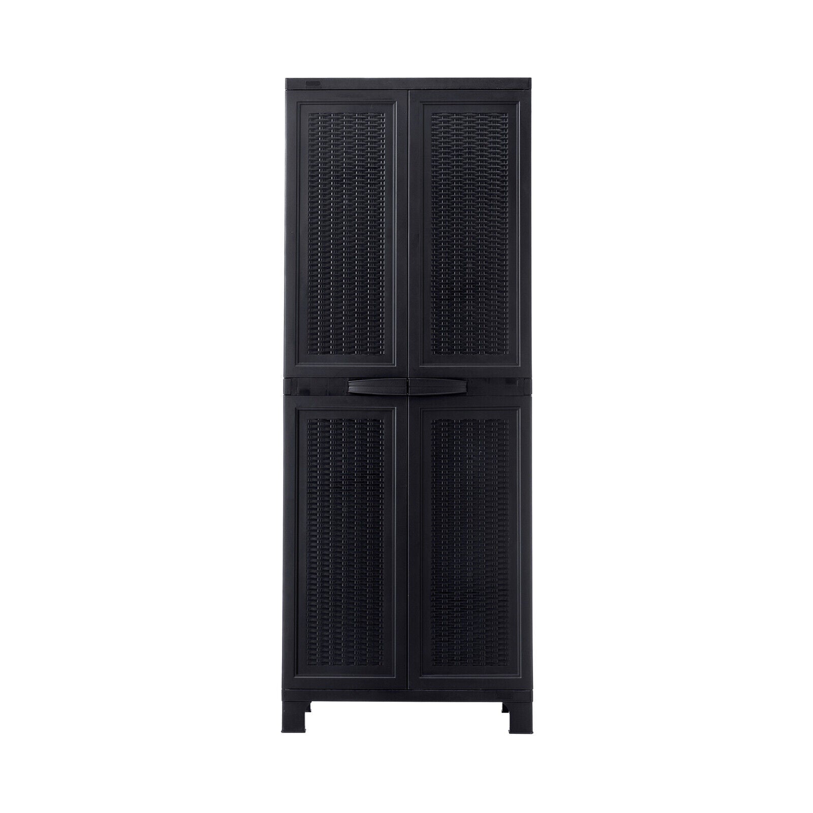 Livsip Outdoor Storage Cabinet Box Cupboard Garage Garden Adjustable Tall Black - Sunyee