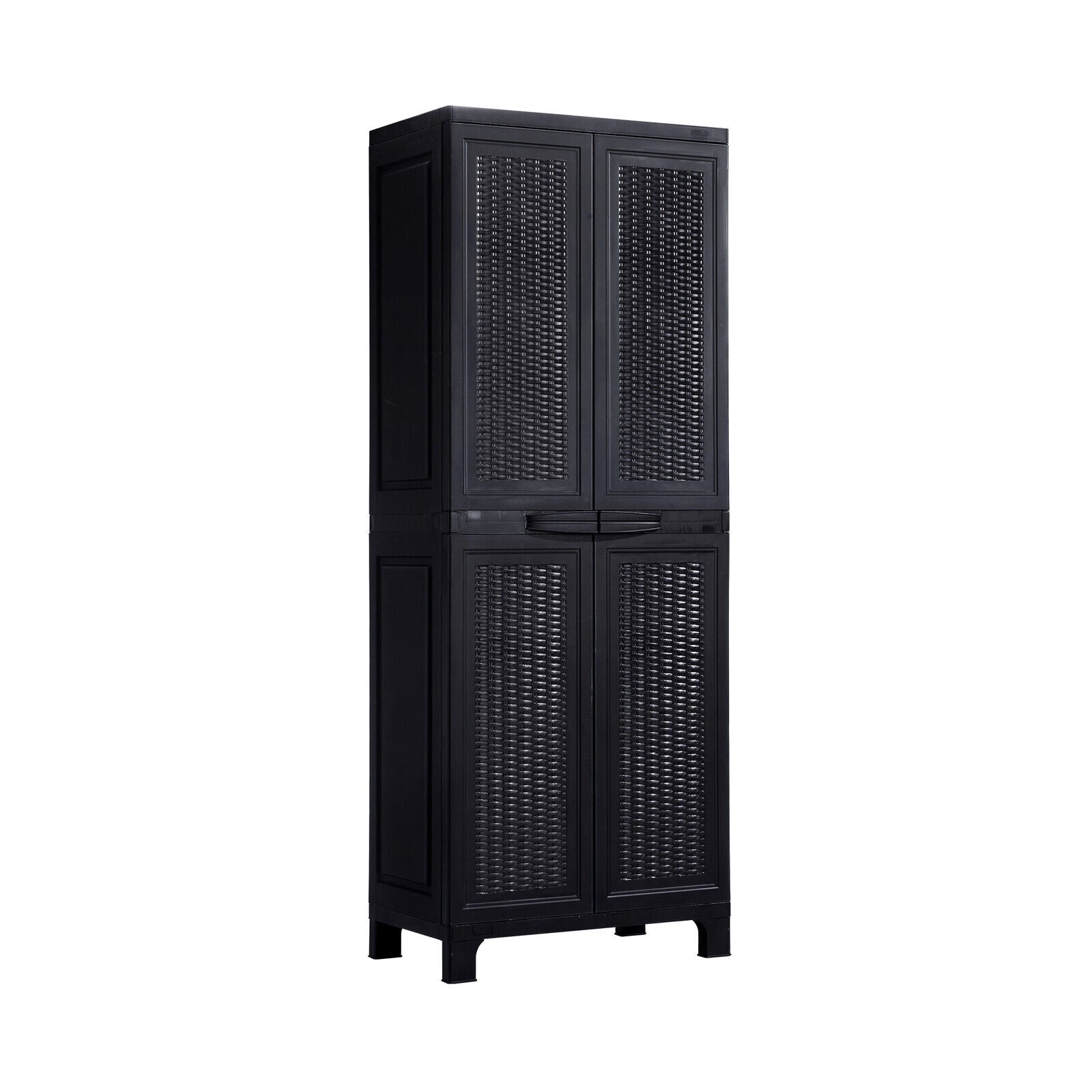 Livsip Outdoor Storage Cabinet Box Cupboard Garage Garden Adjustable Tall Black - Sunyee