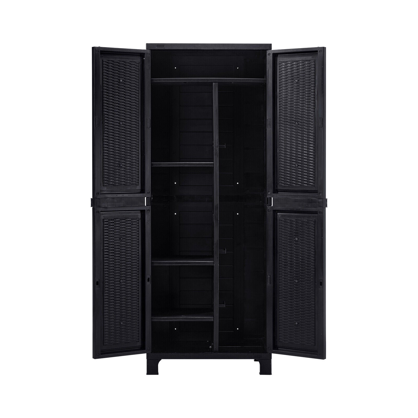 Livsip Outdoor Storage Cabinet Box Cupboard Garage Garden Adjustable Tall Black - Sunyee