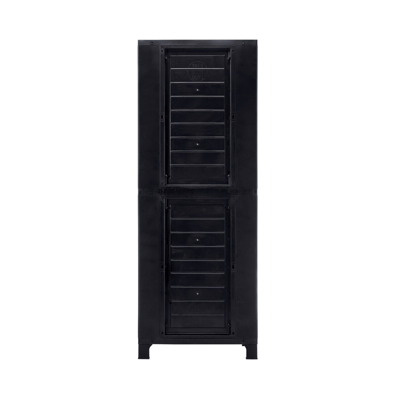 Livsip Outdoor Storage Cabinet Box Cupboard Garage Garden Adjustable Tall Black - Sunyee