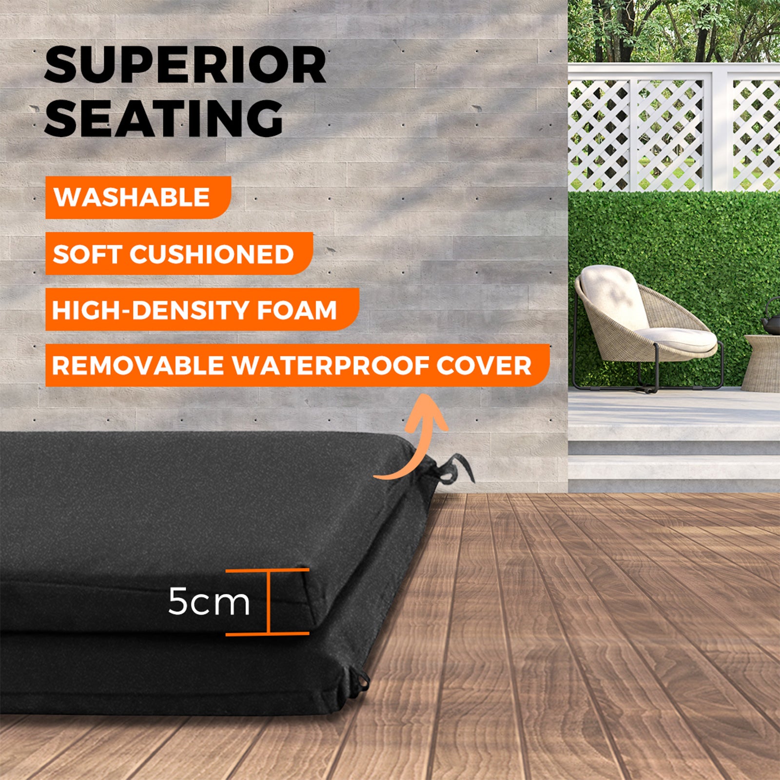 Livsip Outdoor Furniture Swing Chair Hammock 3 Seater Bench Seat Canopy Black - Sunyee