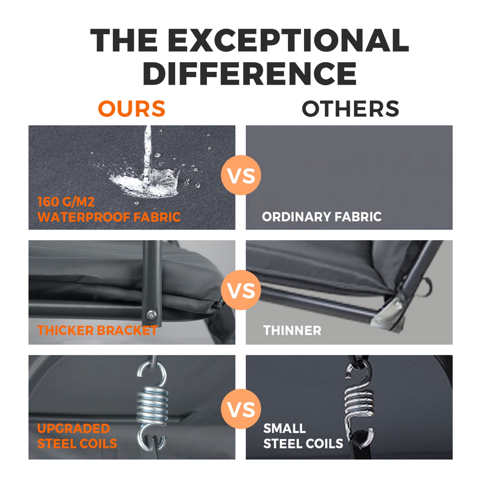 Livsip Swing Chair Hammock Outdoor Furniture Garden Canopy 3 Seater Patio Garden - Sunyee