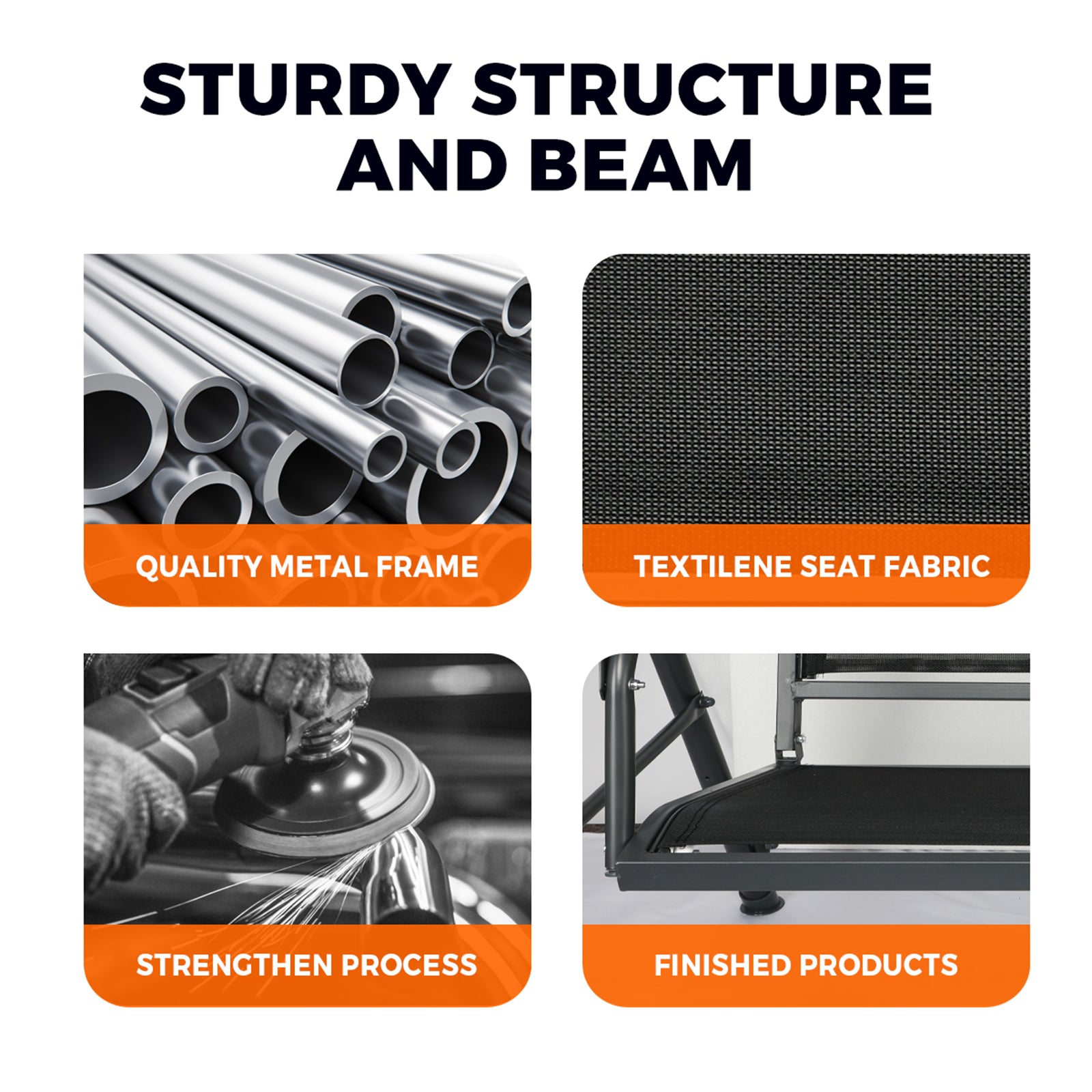 Livsip Swing Chair Garden Hammock Outdoor Furniture 3 Seater Patio Canopy Black - Sunyee