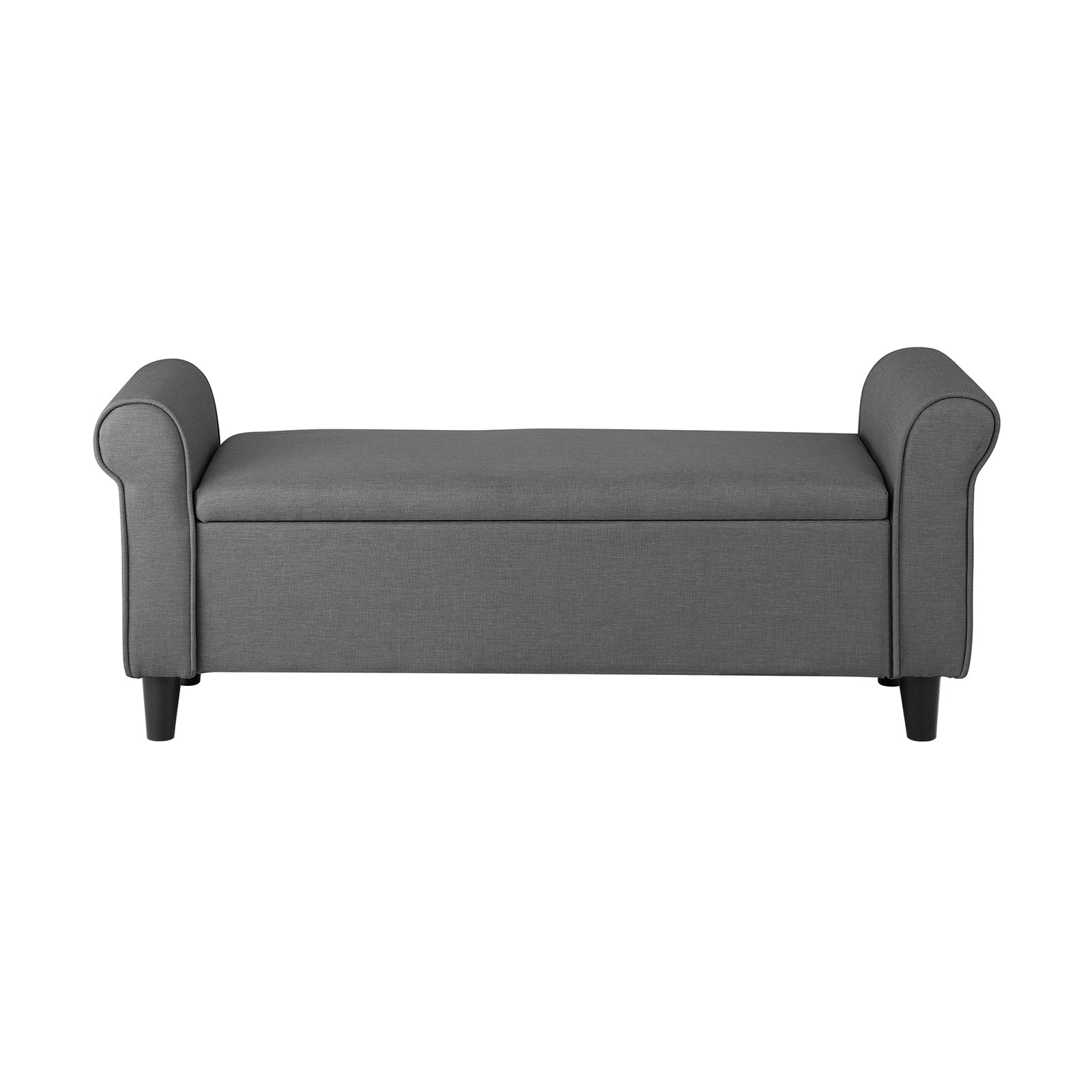 Oikiture Storage Ottoman Blanket Box Linen Fabric Arm Foot Stool Couch Large - Sunyee