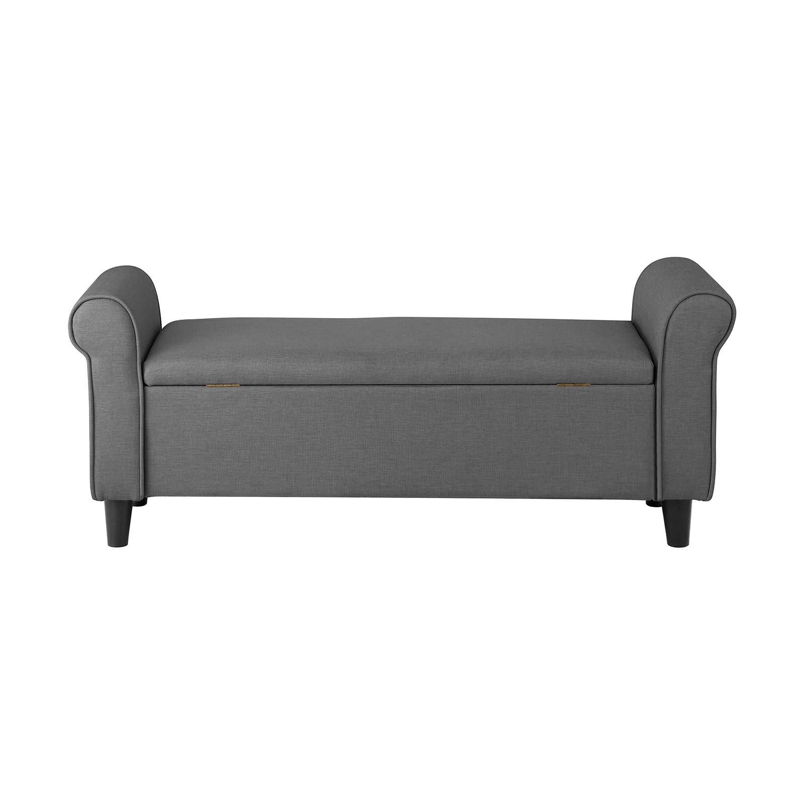 Oikiture Storage Ottoman Blanket Box Linen Fabric Arm Foot Stool Couch Large - Sunyee