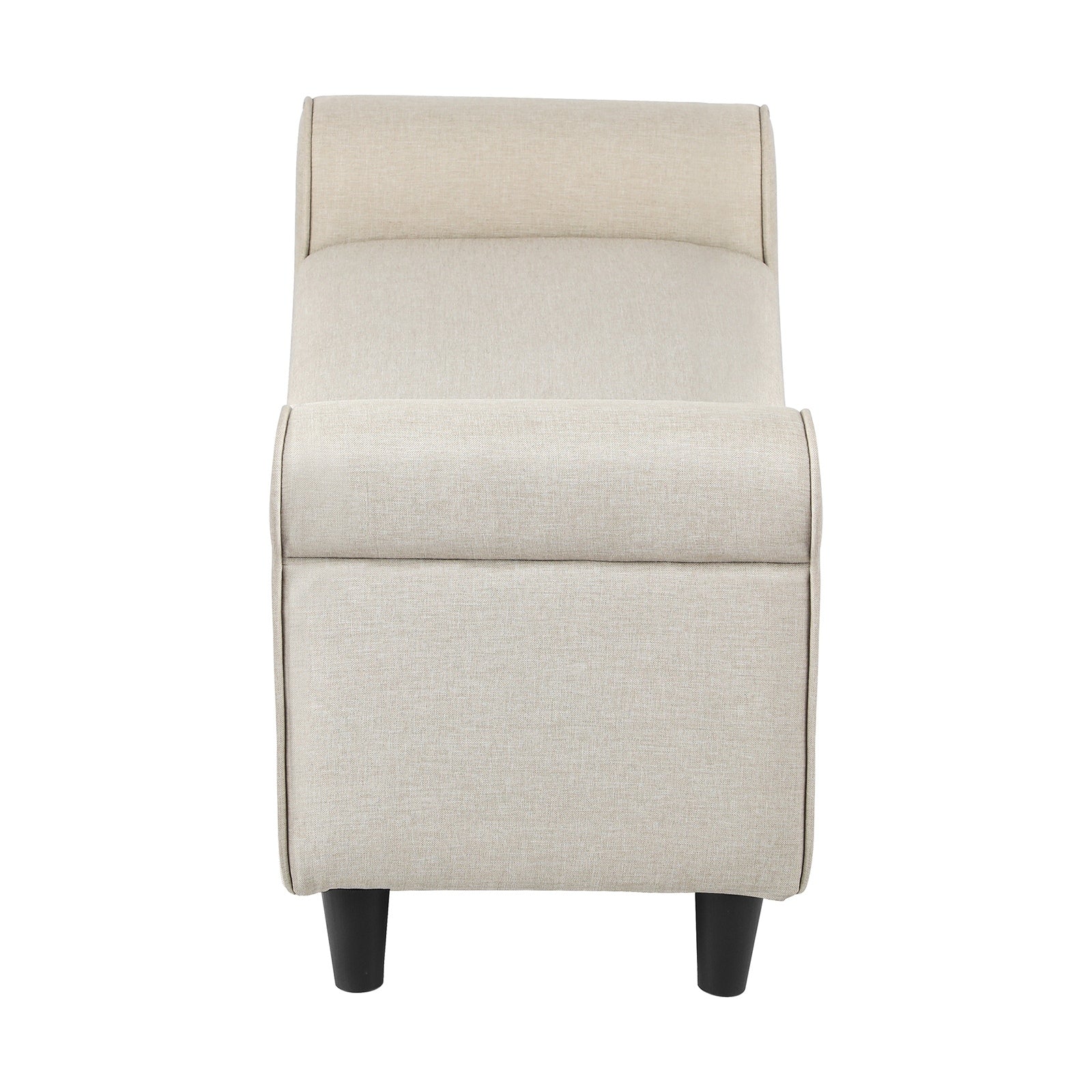Oikiture Storage Ottoman Blanket Box Linen Fabric Arm Foot Stool Couch Bench - Sunyee