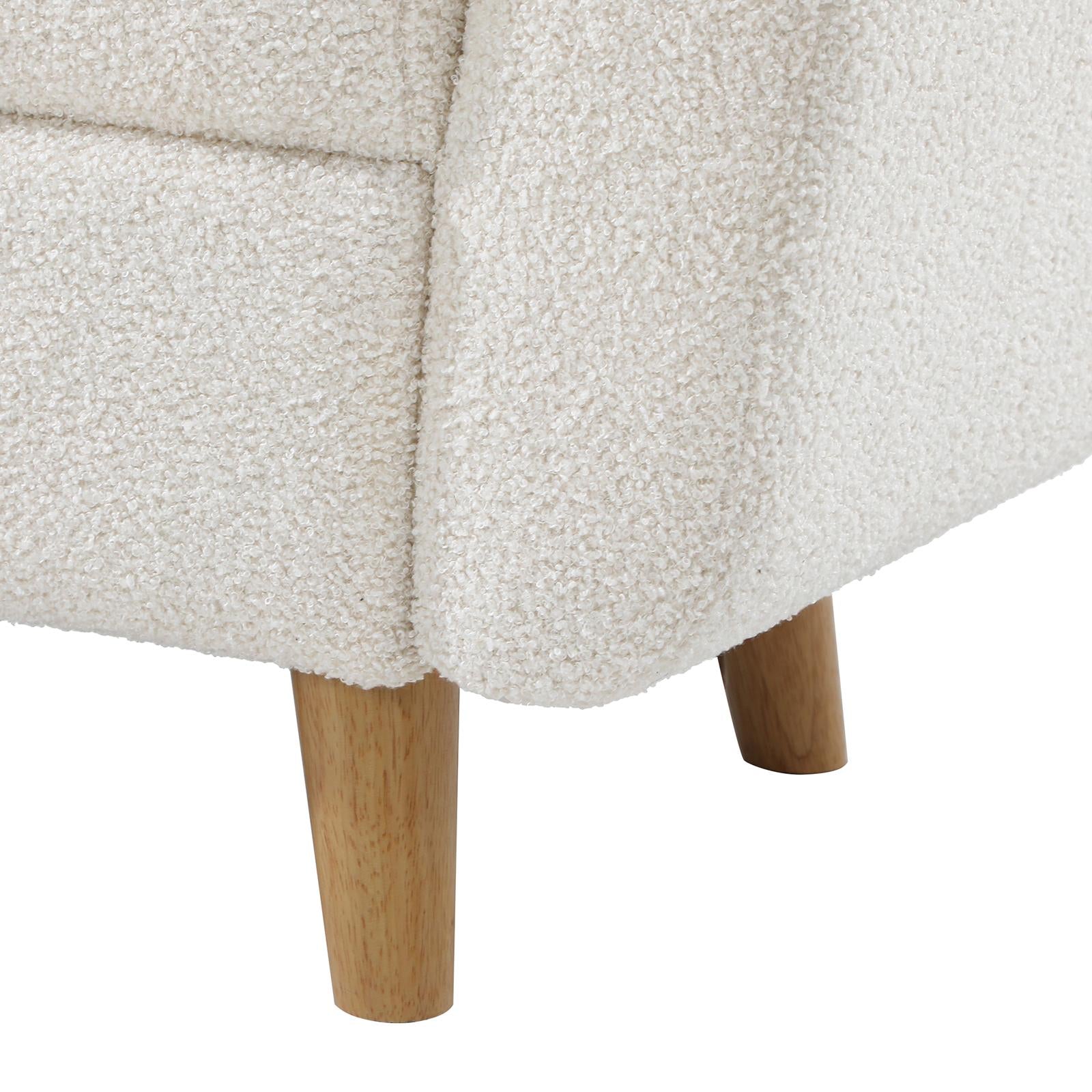 Oikiture Storage Ottoman Blanket Box Arm Foot Stool Couch Large Sherpa White - Sunyee