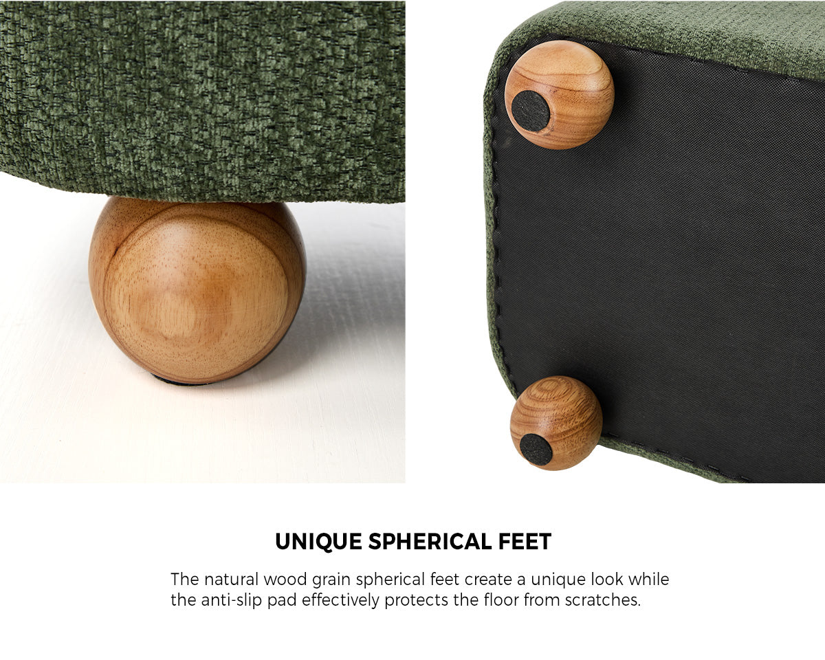 Oikiture Storage Ottoman Blanket Box Couch Bench Chenille Ball Foot Stool - Sunyee