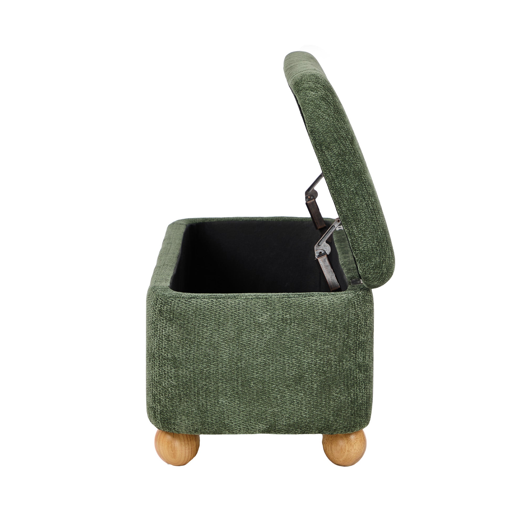 Oikiture Storage Ottoman Blanket Box Couch Bench Chenille Ball Foot Stool - Sunyee