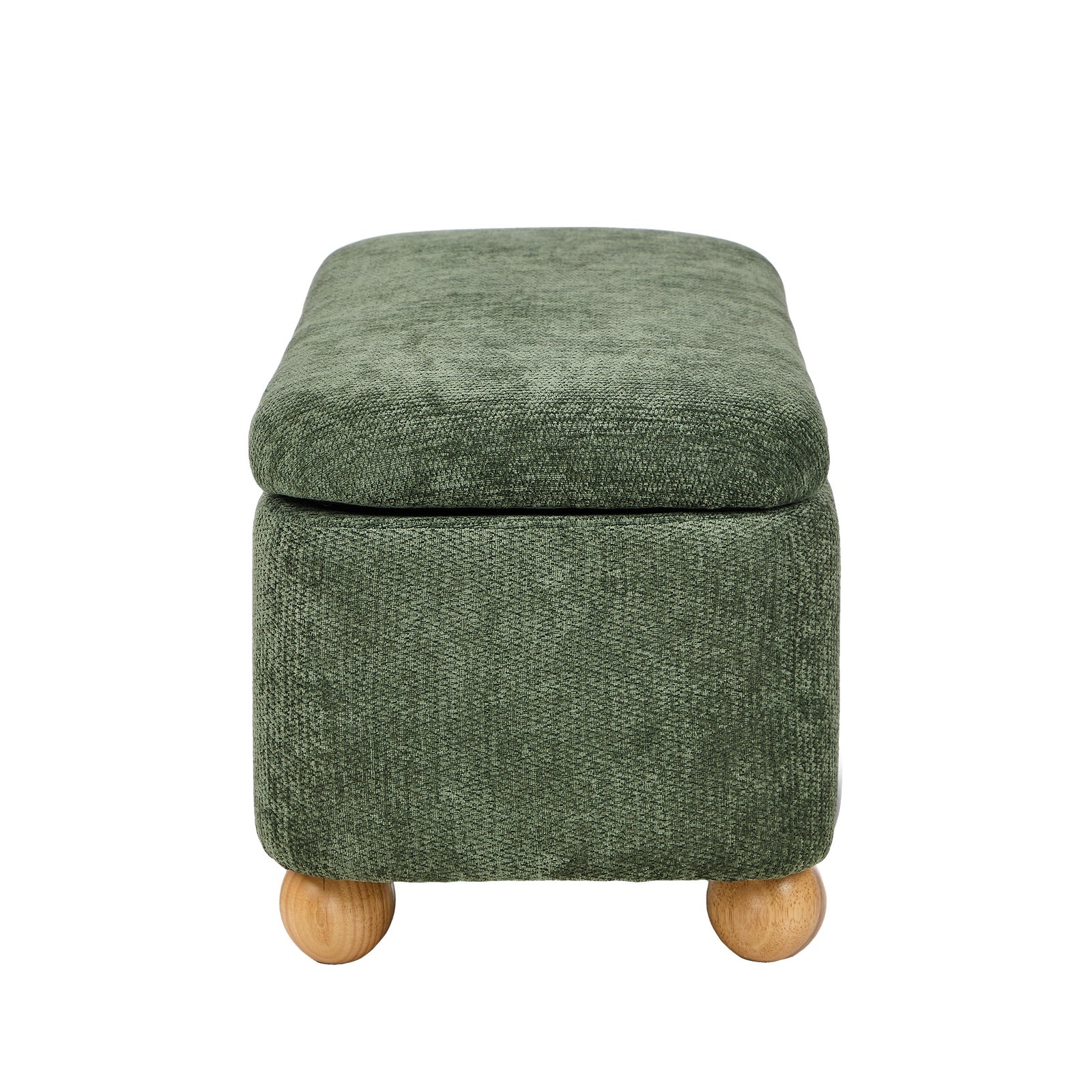 Oikiture Storage Ottoman Blanket Box Couch Bench Chenille Ball Foot Stool - Sunyee