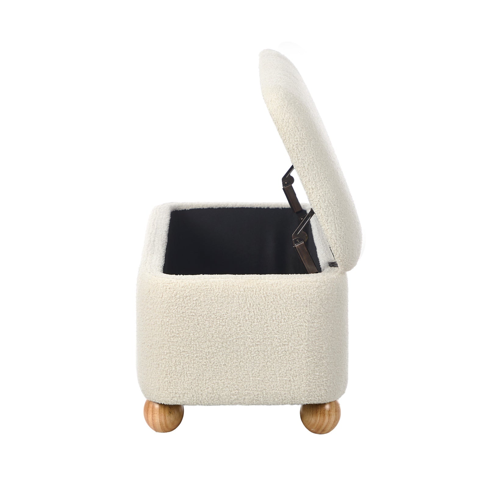 Oikiture Storage Ottoman Blanket Box Teddy Stool Couch Bench Ball Feet Boucle - Sunyee