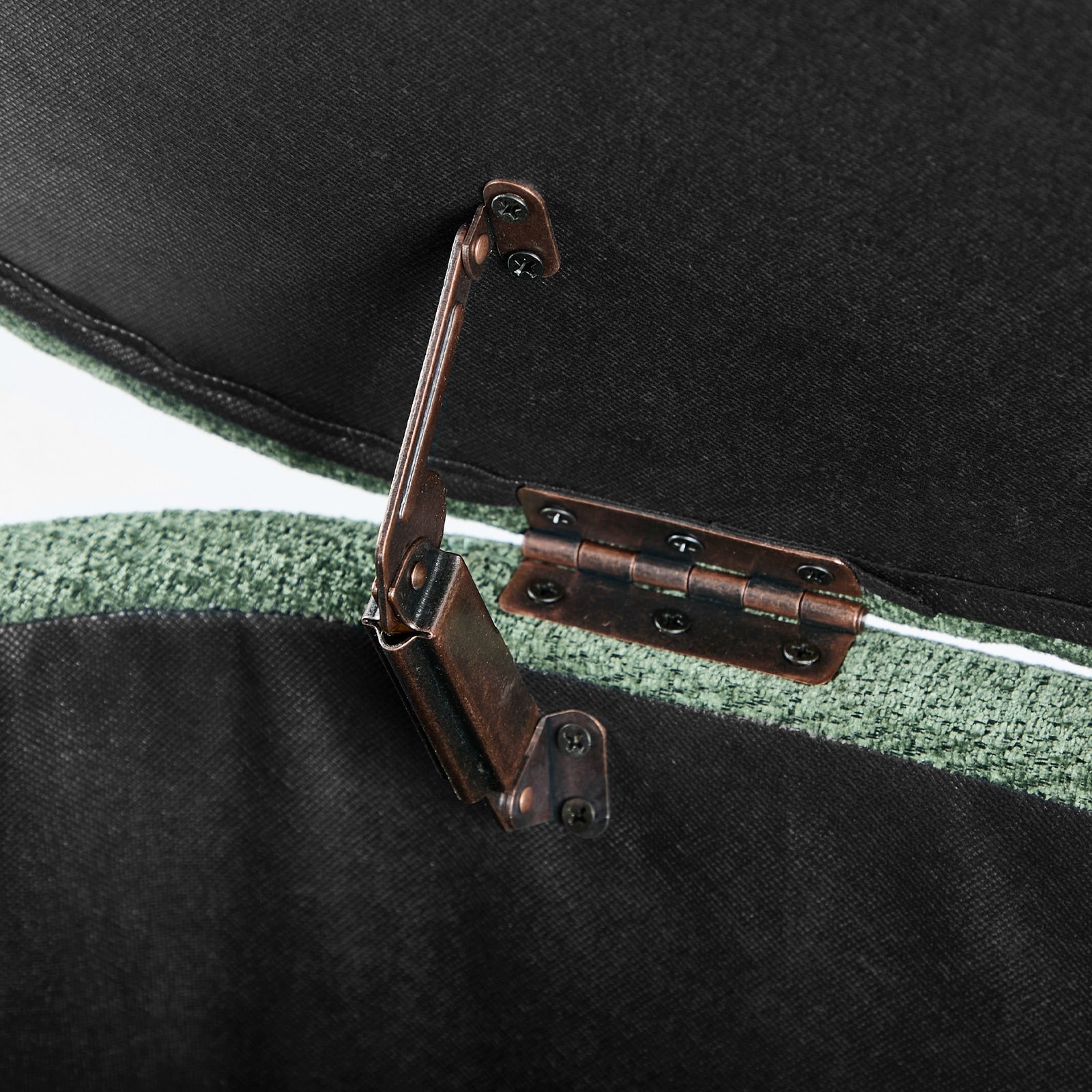 Oikiture Storage Ottoman Cashew Footstool Chenille Chest Bench Blanket Box Green - Sunyee