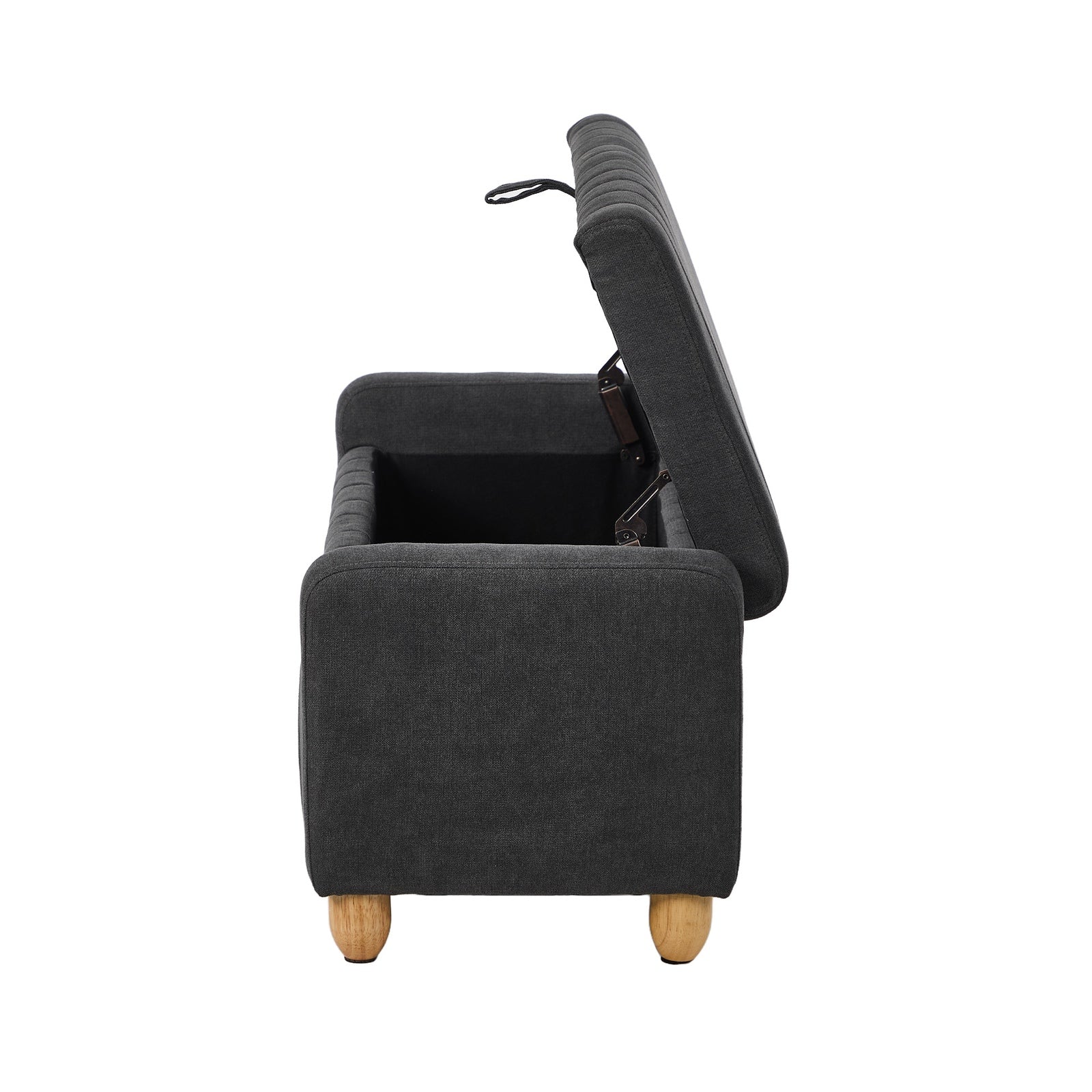 Oikiture Storage Ottoman Couch Footstool Linen Toy Chest Bench Blanket Box Grey - Sunyee