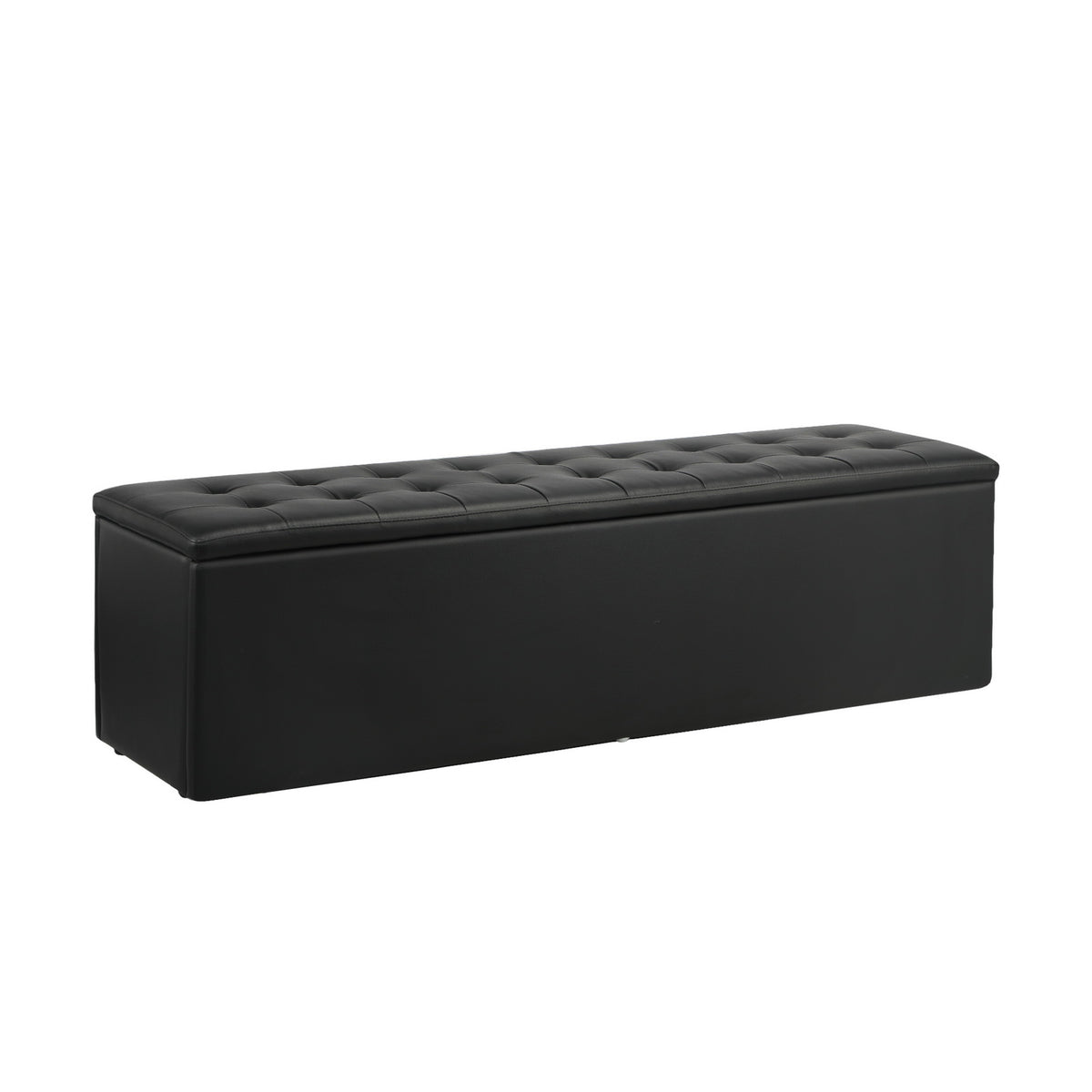 Oikiture Storage Ottoman Blanket Box Linen/Faux Leather Toy Foot Stool L/XL - Sunyee