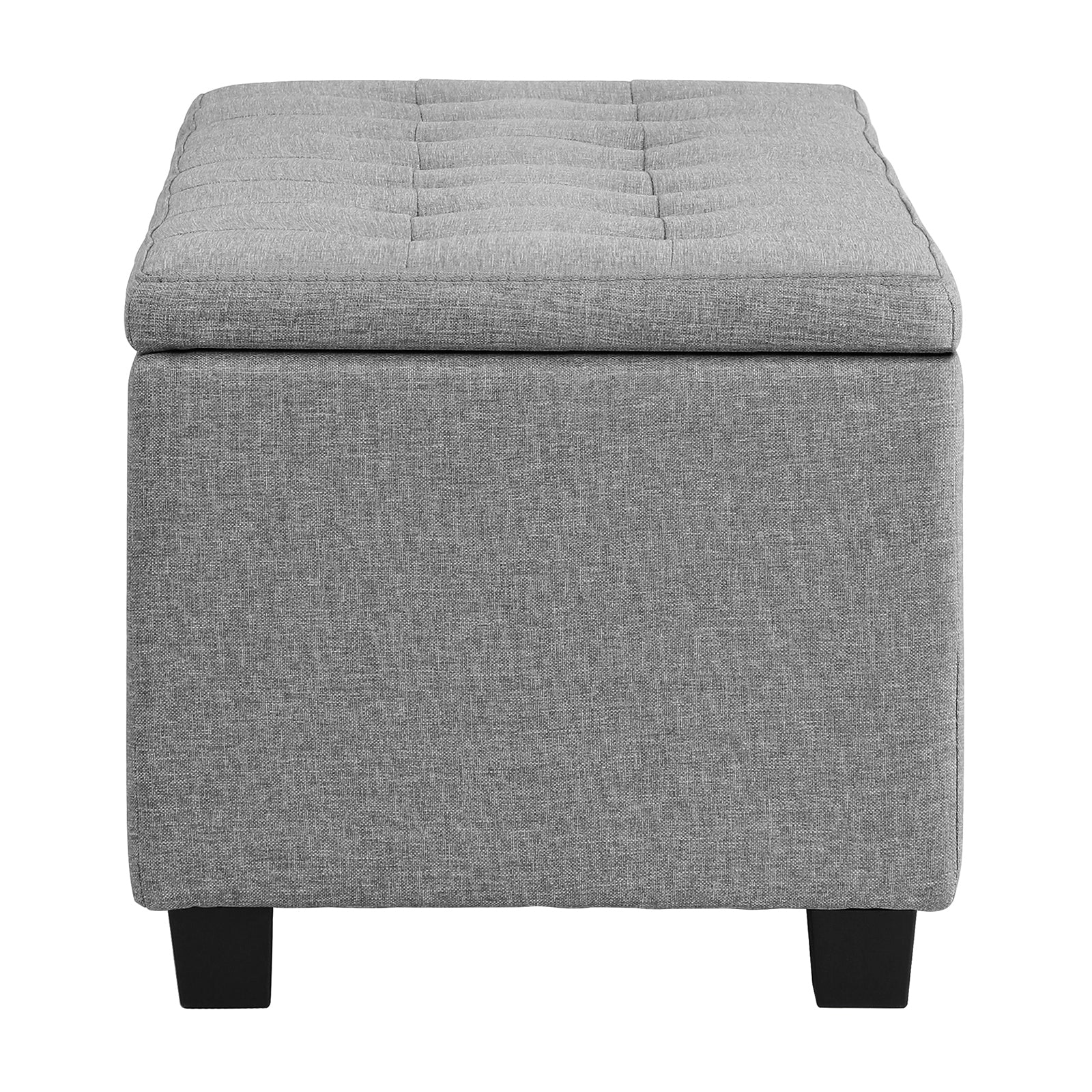 Oikiture Storage Ottoman Blanket Box Faux Linen Chest Toy Foot Stool LARGE - Sunyee