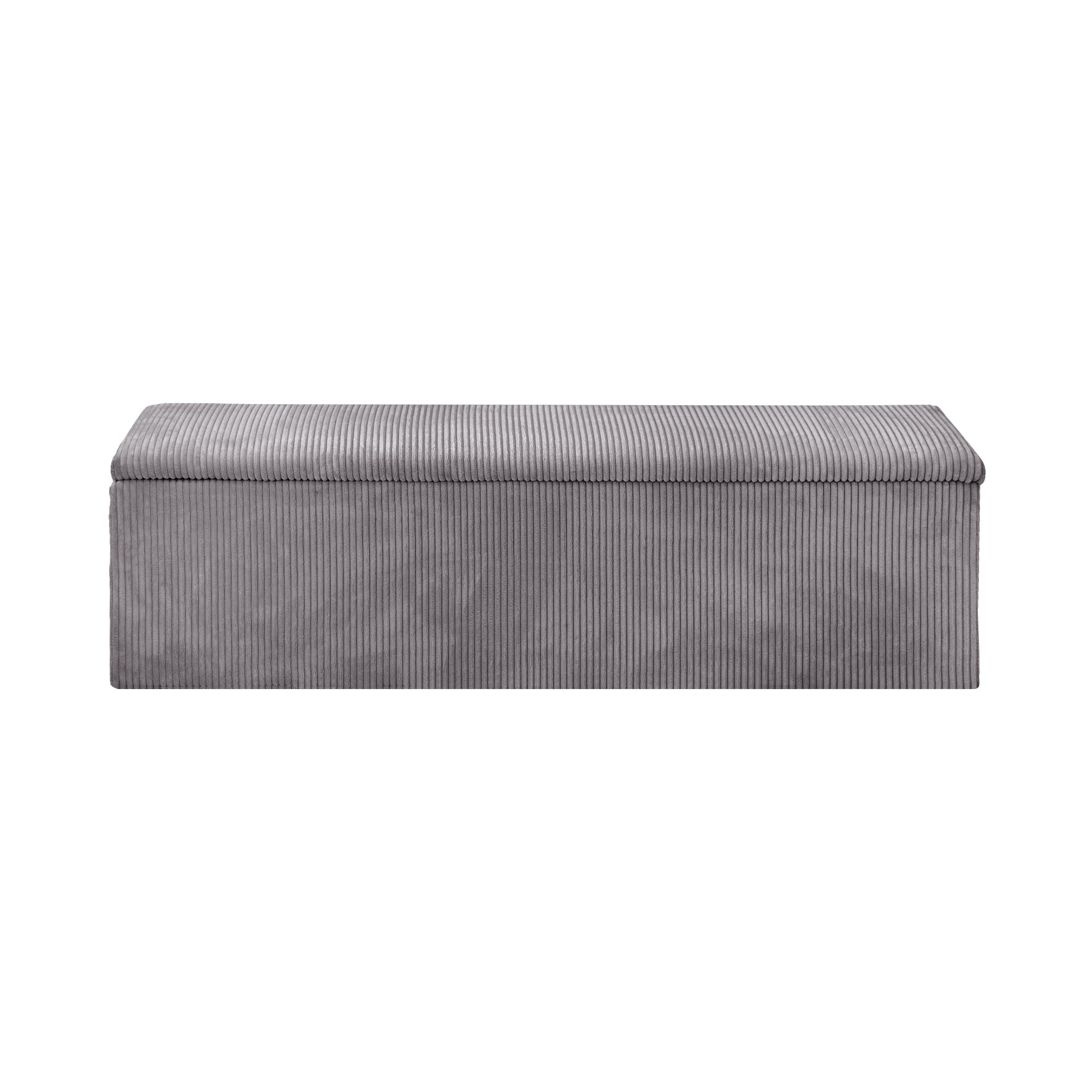 Oikiture Storage Ottoman Blanket Box Foot Stool XL Chest Toy Polyester Grey - Sunyee