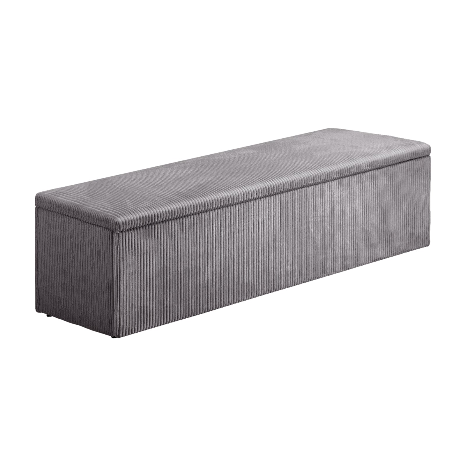 Oikiture Storage Ottoman Blanket Box Foot Stool XL Chest Toy Polyester Grey - Sunyee