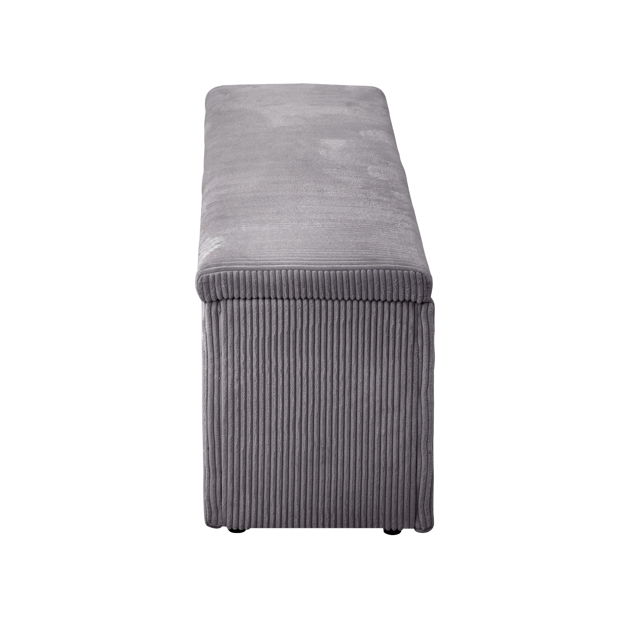 Oikiture Storage Ottoman Blanket Box Foot Stool XL Chest Toy Polyester Grey - Sunyee