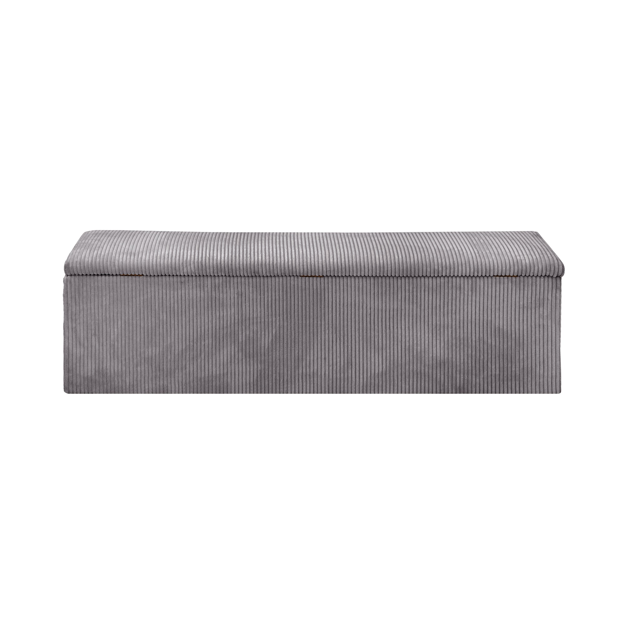 Oikiture Storage Ottoman Blanket Box Foot Stool XL Chest Toy Polyester Grey - Sunyee