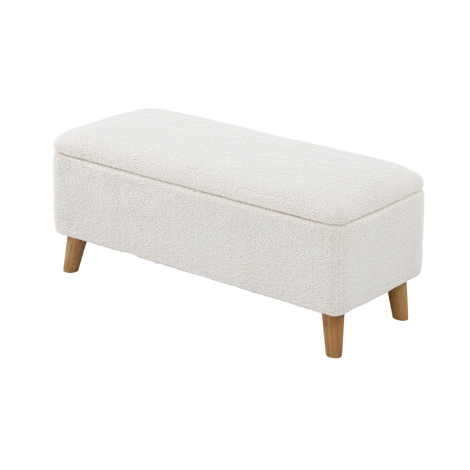 Oikiture Storage Ottoman Bench Blanket Box Chest Toy Foot Stool Boucle Velvet - Sunyee