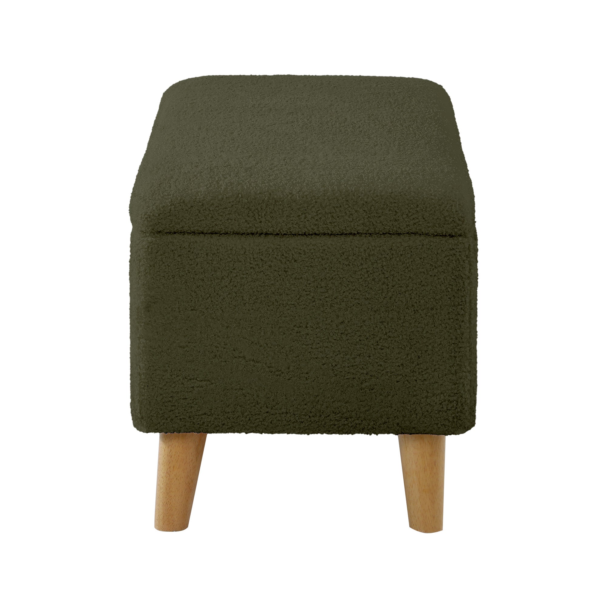 Oikiture Storage Ottoman Blanket Box Chest Toy Foot Stool Bench Sherpa Green - Sunyee