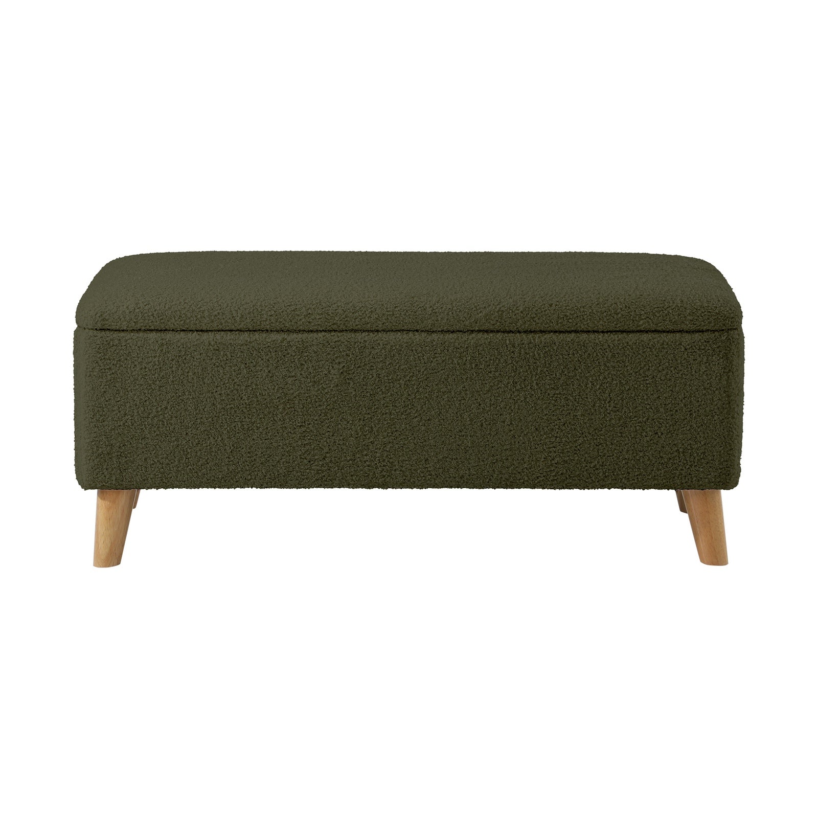Oikiture Storage Ottoman Blanket Box Chest Toy Foot Stool Bench Sherpa Green - Sunyee
