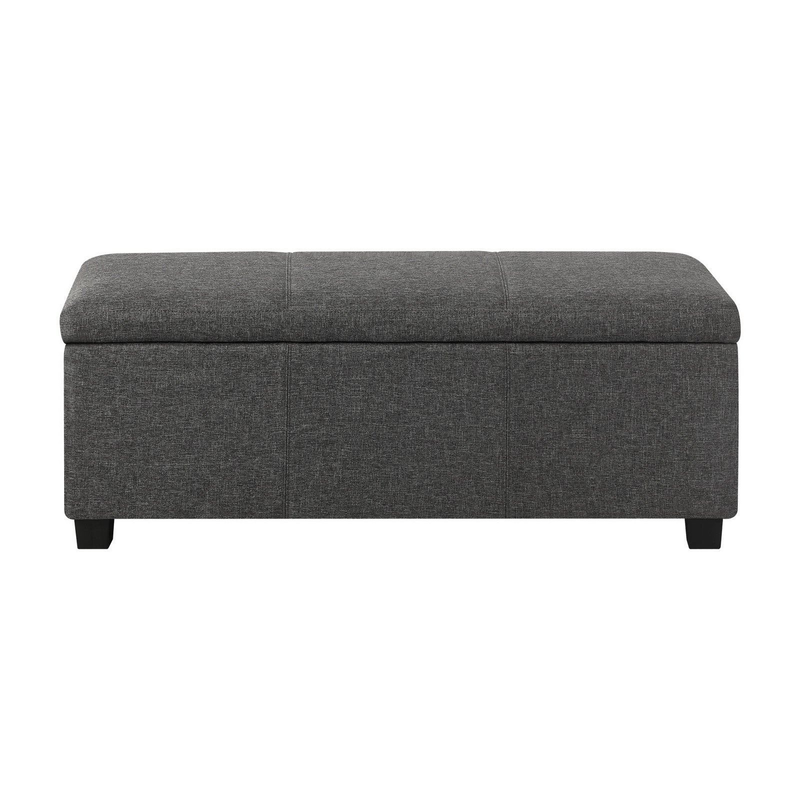 Oikiture Storage Ottoman Blanket Box Linen Fabric Arm Foot Stool Couch Large - Sunyee