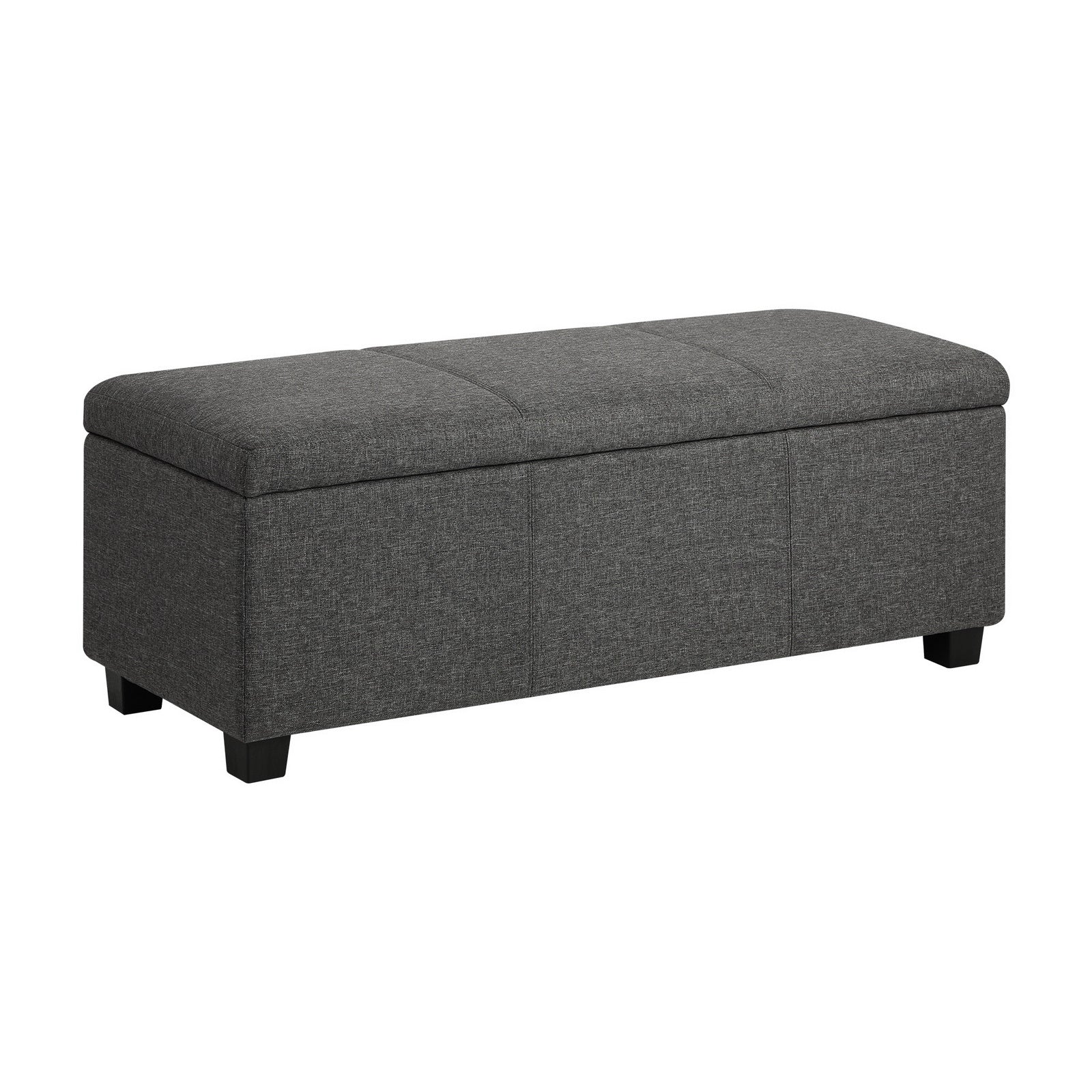 Oikiture Storage Ottoman Blanket Box Linen Fabric Arm Foot Stool Couch Large - Sunyee