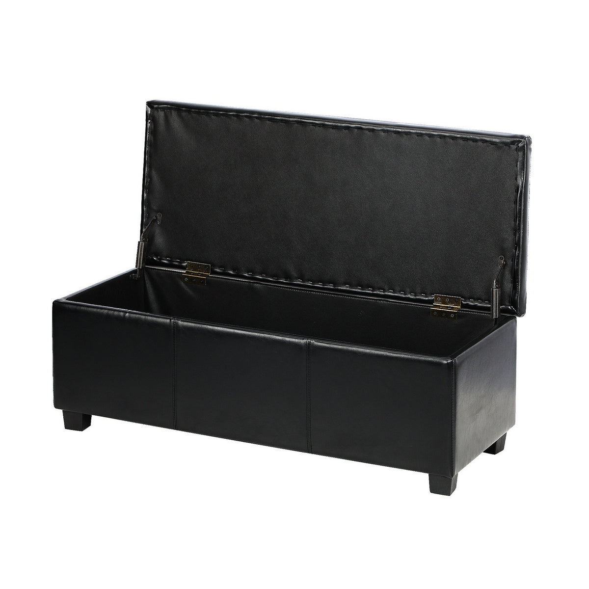 Oikiture Storage Ottoman Blanket Toy Box Faux Leather Linen Arm Stool Chest