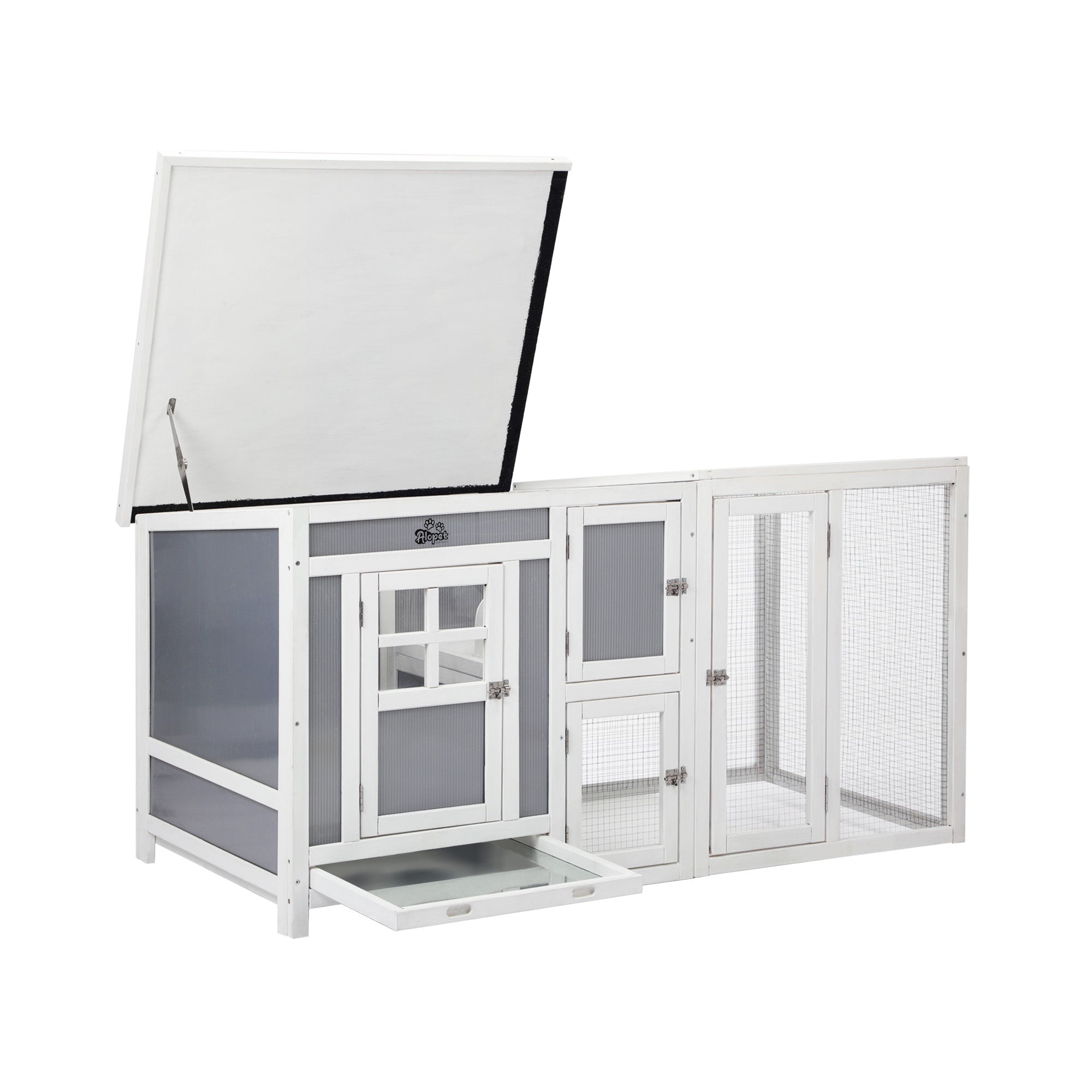 Alopet Chicken Coop Rabbit Hutch Wooden House Run Large Cage Double Hatch - Sunyee
