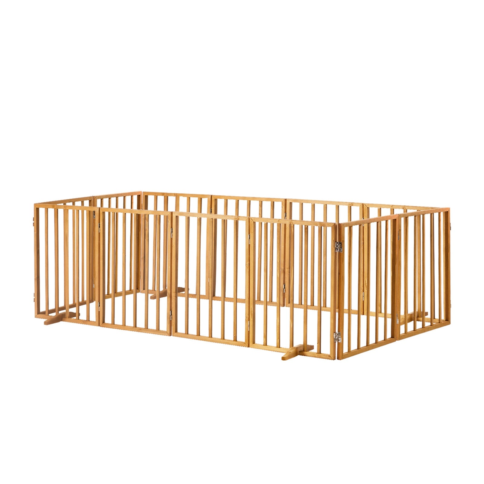 Alopet 2pc Wooden Pet Gate Dog Fence Playpen Stair Barrier 6 Panels Natural - Sunyee