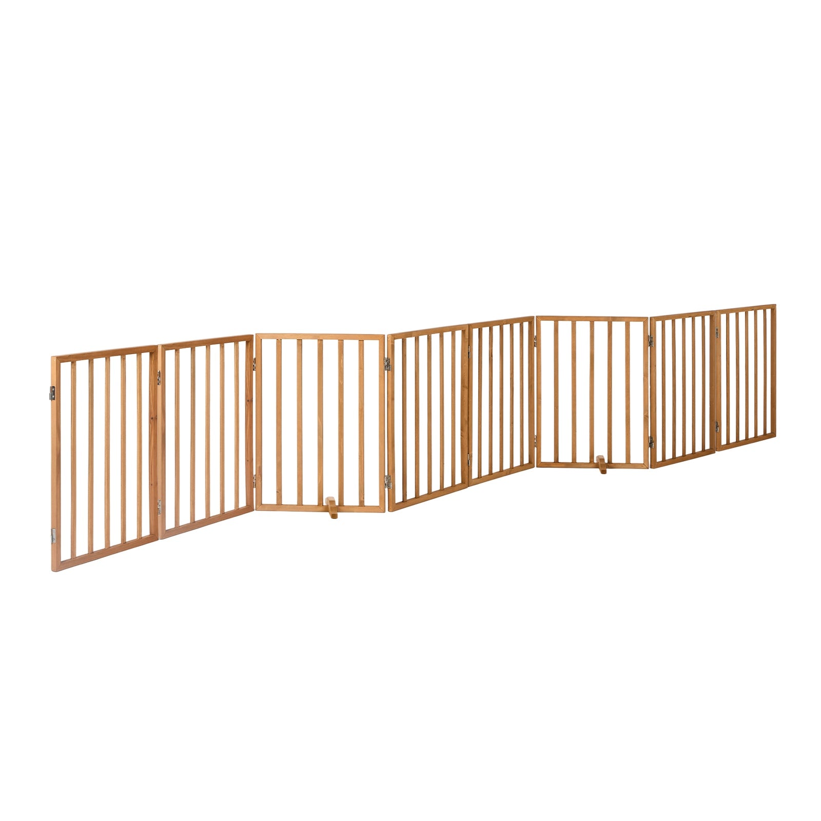 Alopet Wooden Pet Gate Dog Fence Playpen Safety Stair Barrier 8 Panels Natural - Sunyee