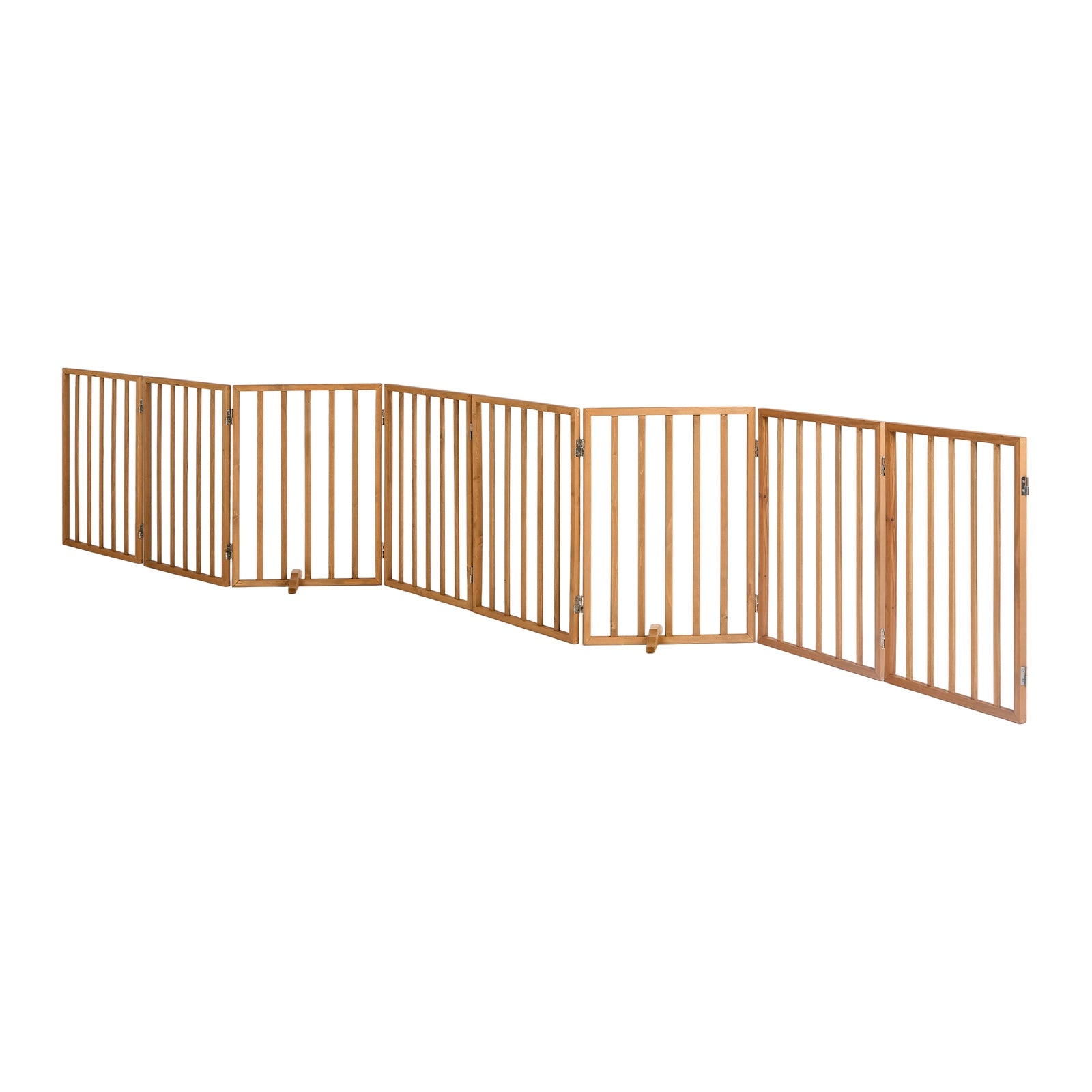 Alopet Wooden Pet Gate Dog Fence Playpen Safety Stair Barrier 8 Panels Natural - Sunyee