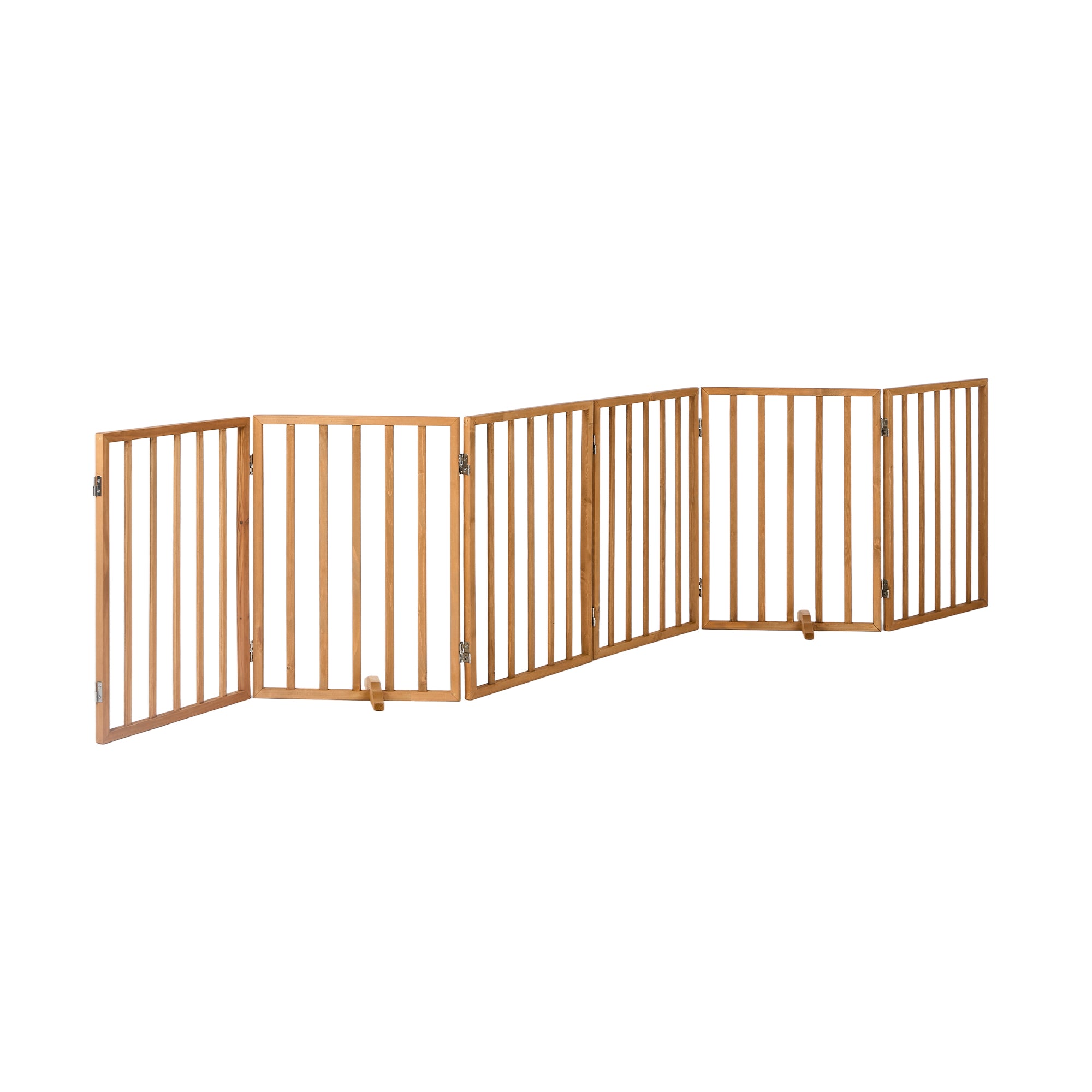 Alopet 2pc Wooden Pet Gate Dog Fence Playpen Stair Barrier 8 Panels Natural - Sunyee