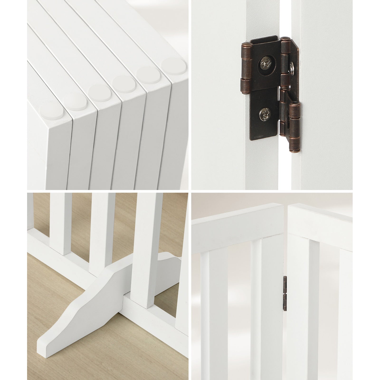 Alopet Wooden Pet Gate Dog Fence Safety Stair Barrier Security Door 3/4/6 Panels - Sunyee