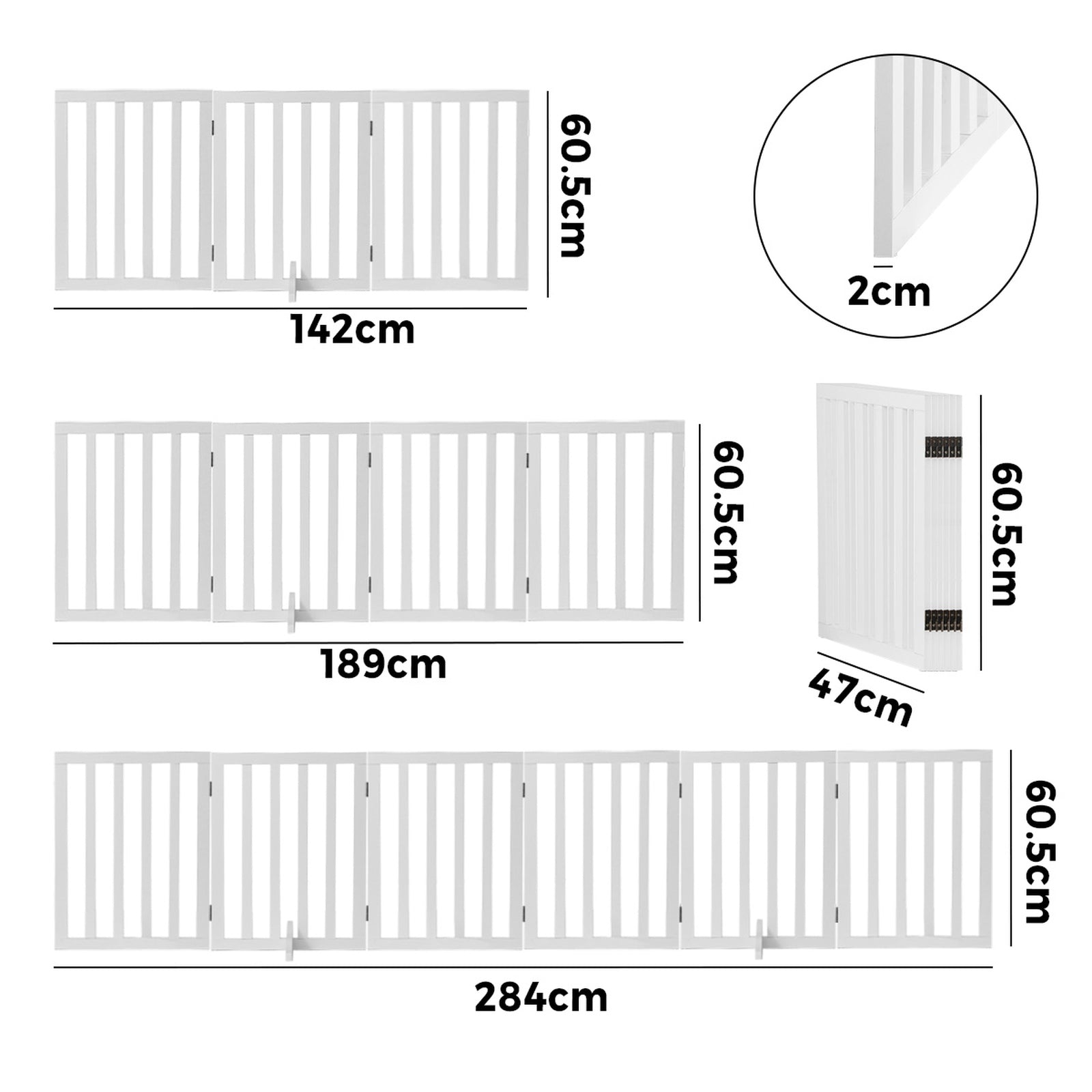 Alopet Wooden Pet Gate Dog Fence Safety Stair Barrier Security Door 3/4/6 Panels - Sunyee