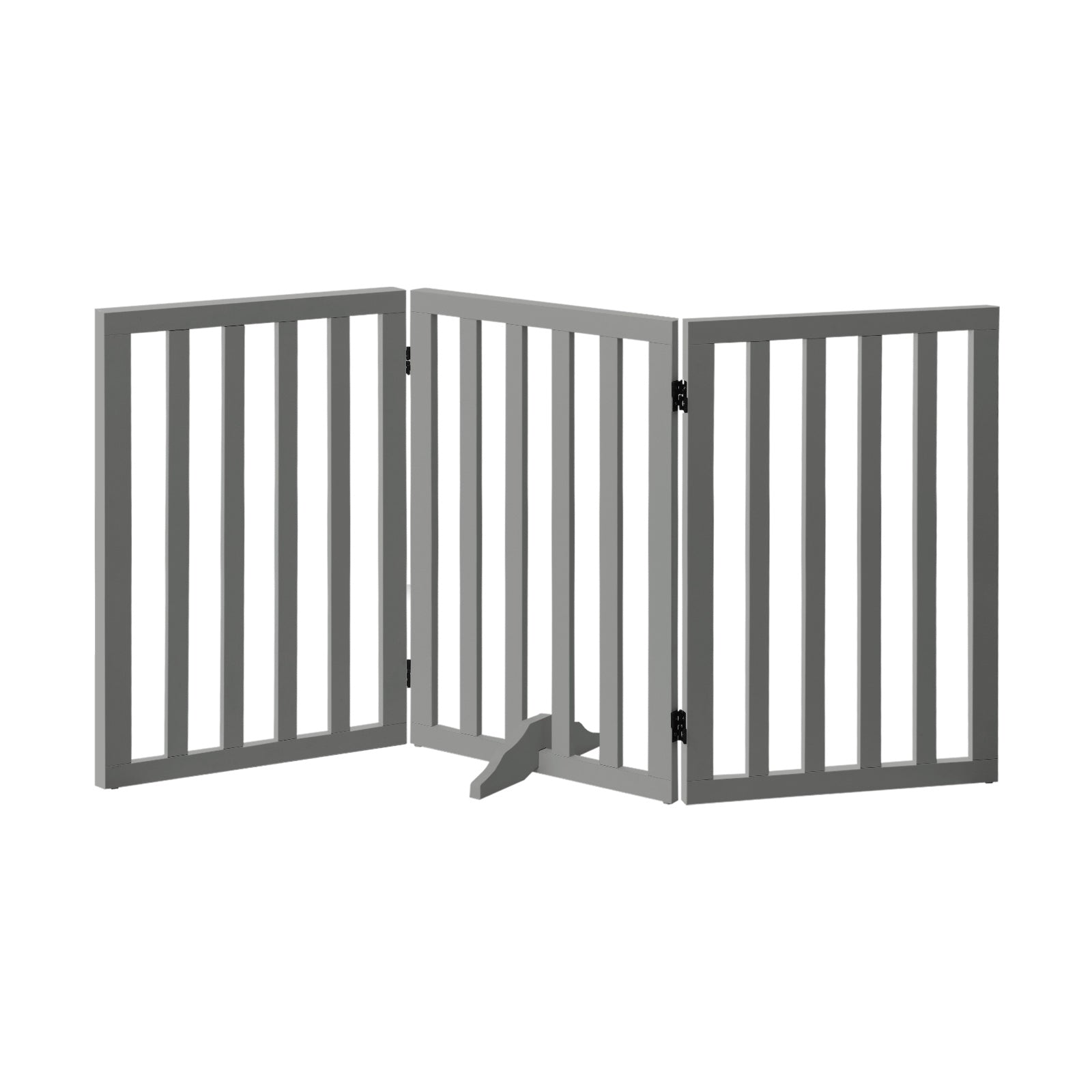 Alopet Wooden Pet Gate Dog Fence Grey Safety Stair Barrier Security Door 80cm - Sunyee