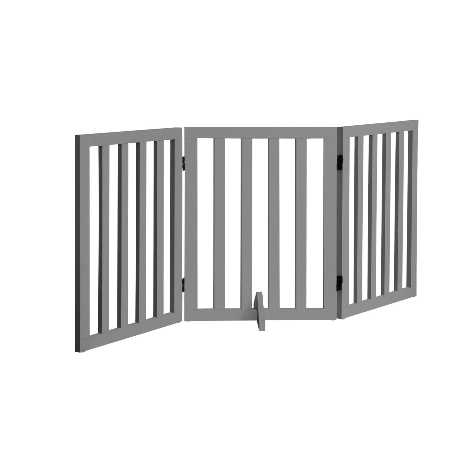 Alopet Wooden Pet Gate Dog Fence Safety Stair Barrier Security Door 3-Panel Grey - Sunyee