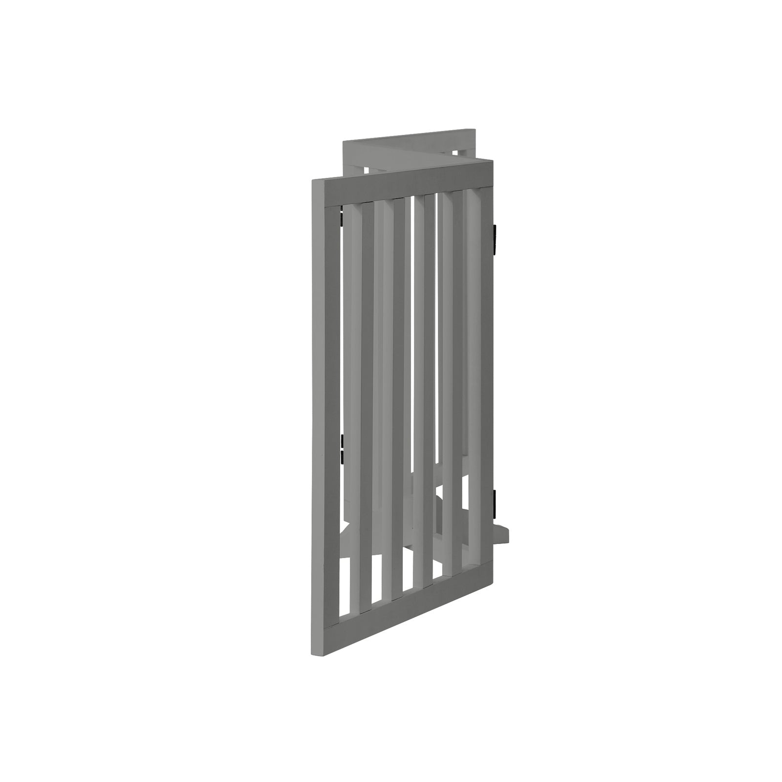 Alopet Wooden Pet Gate Dog Fence Safety Stair Barrier Security Door 3-Panel Grey - Sunyee