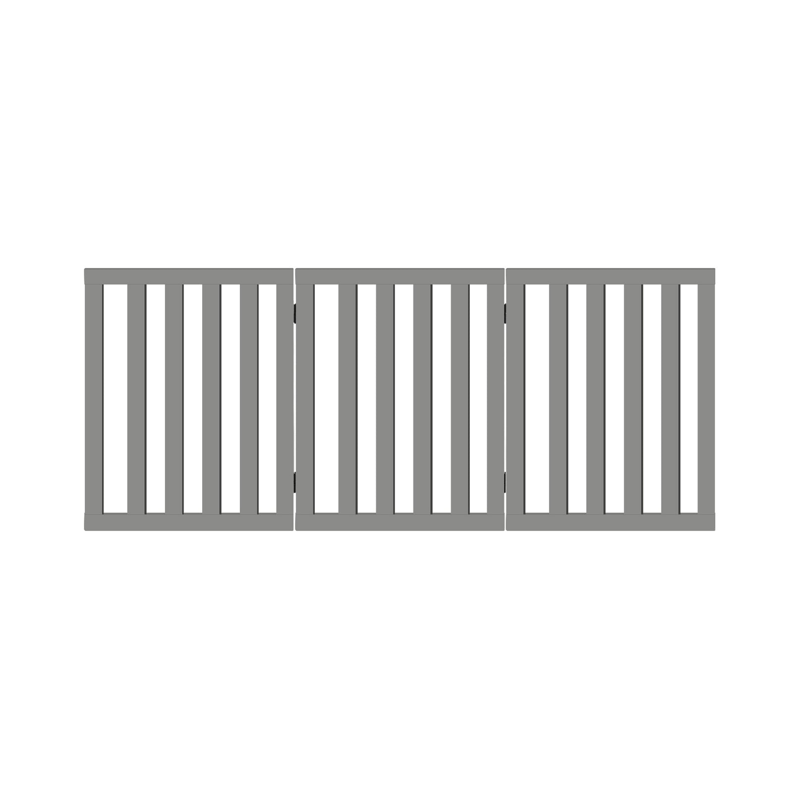 Alopet Wooden Pet Gate Dog Fence Safety Stair Barrier Security Door 3-Panel Grey - Sunyee
