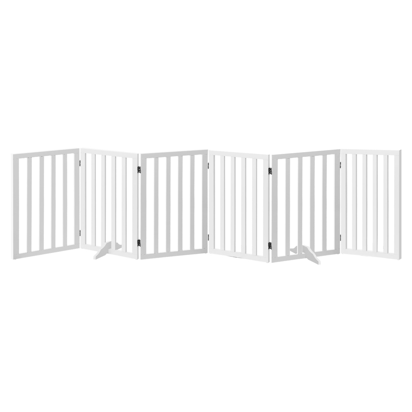 Alopet Wooden Pet Gate Dog Fence Safety Stair Barrier Security Door 6-Panel 80cm - Sunyee