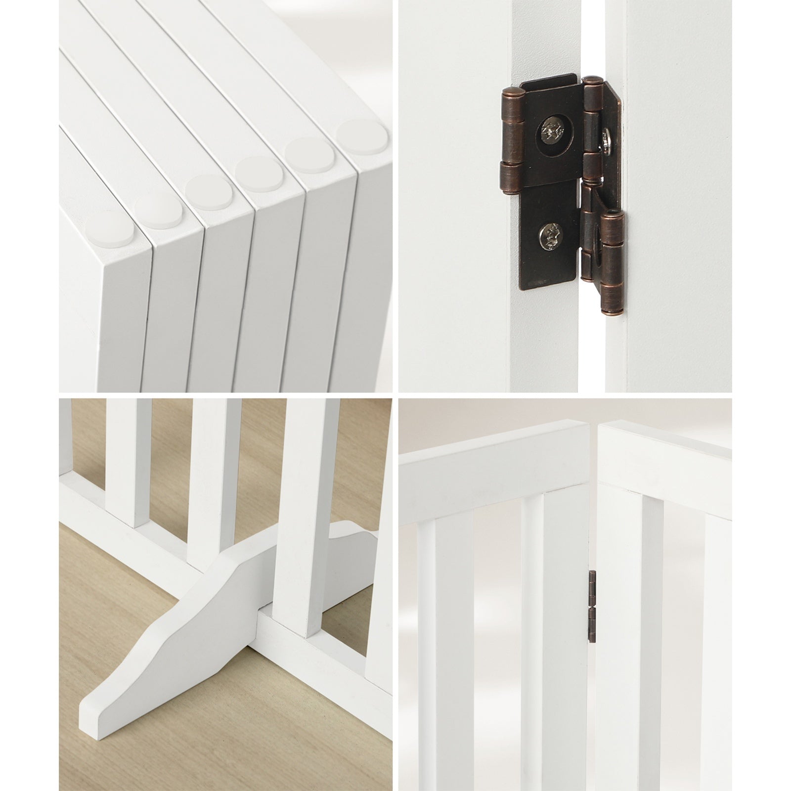 Alopet Wooden Pet Gate Dog Fence Safety Stair Barrier Security Door 6 Panels - Sunyee