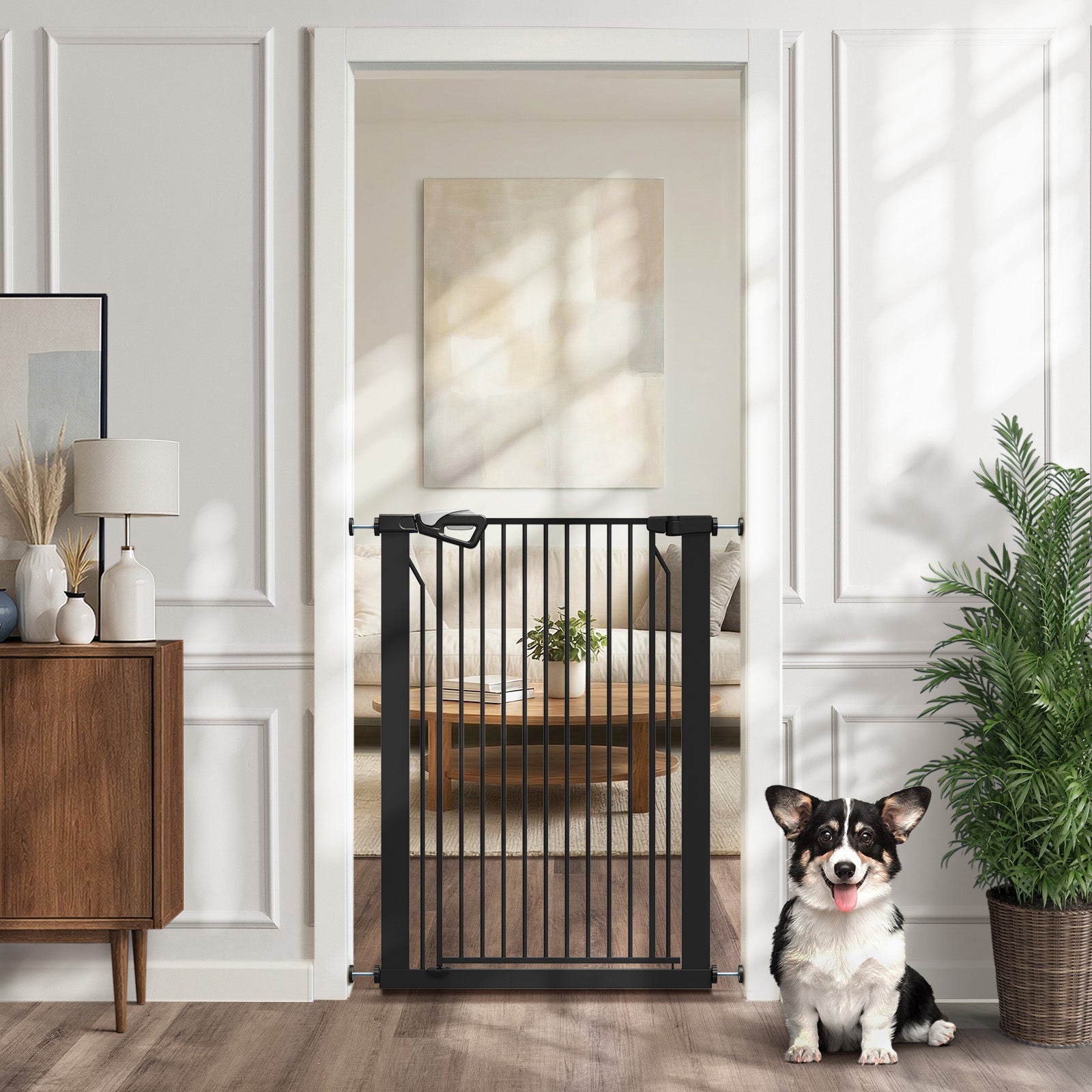 Alopet 120cm Retractable Safety Gate Pet Dog Cat Fence Guard Door - Sunyee