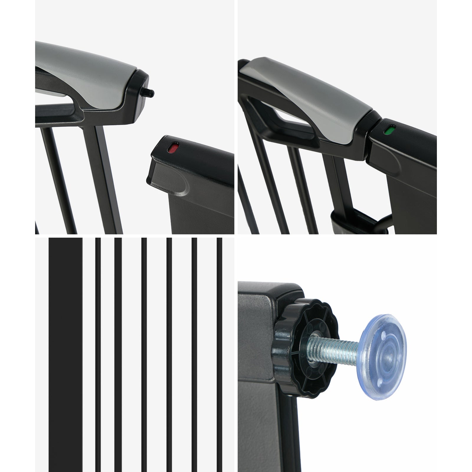 Alopet 120cm Retractable Safety Gate Pet Dog Cat Fence Guard Door Black - Sunyee
